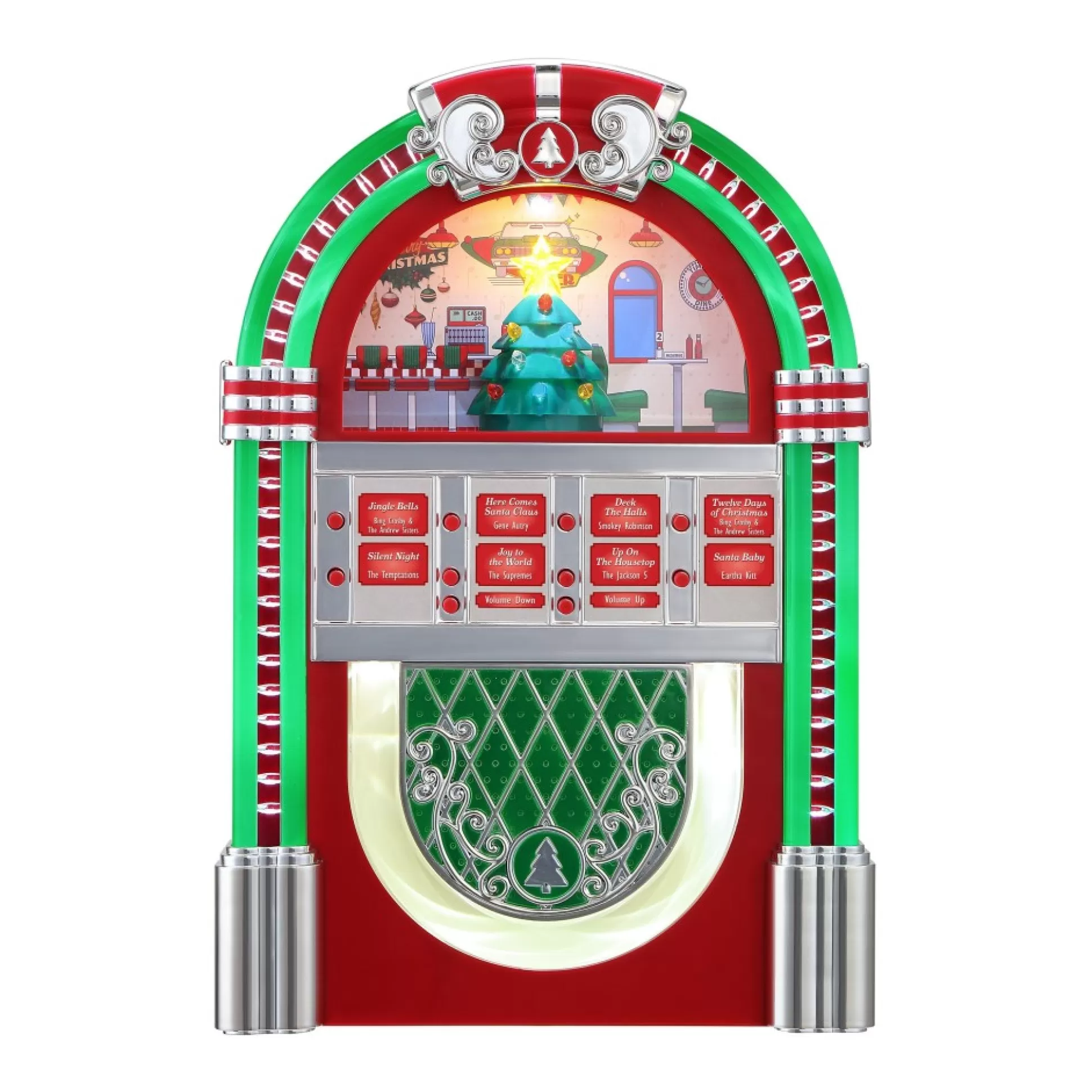 Cheap Mr. Christmas 10.3" Retro Rock-O-Rama Jukebox - Red