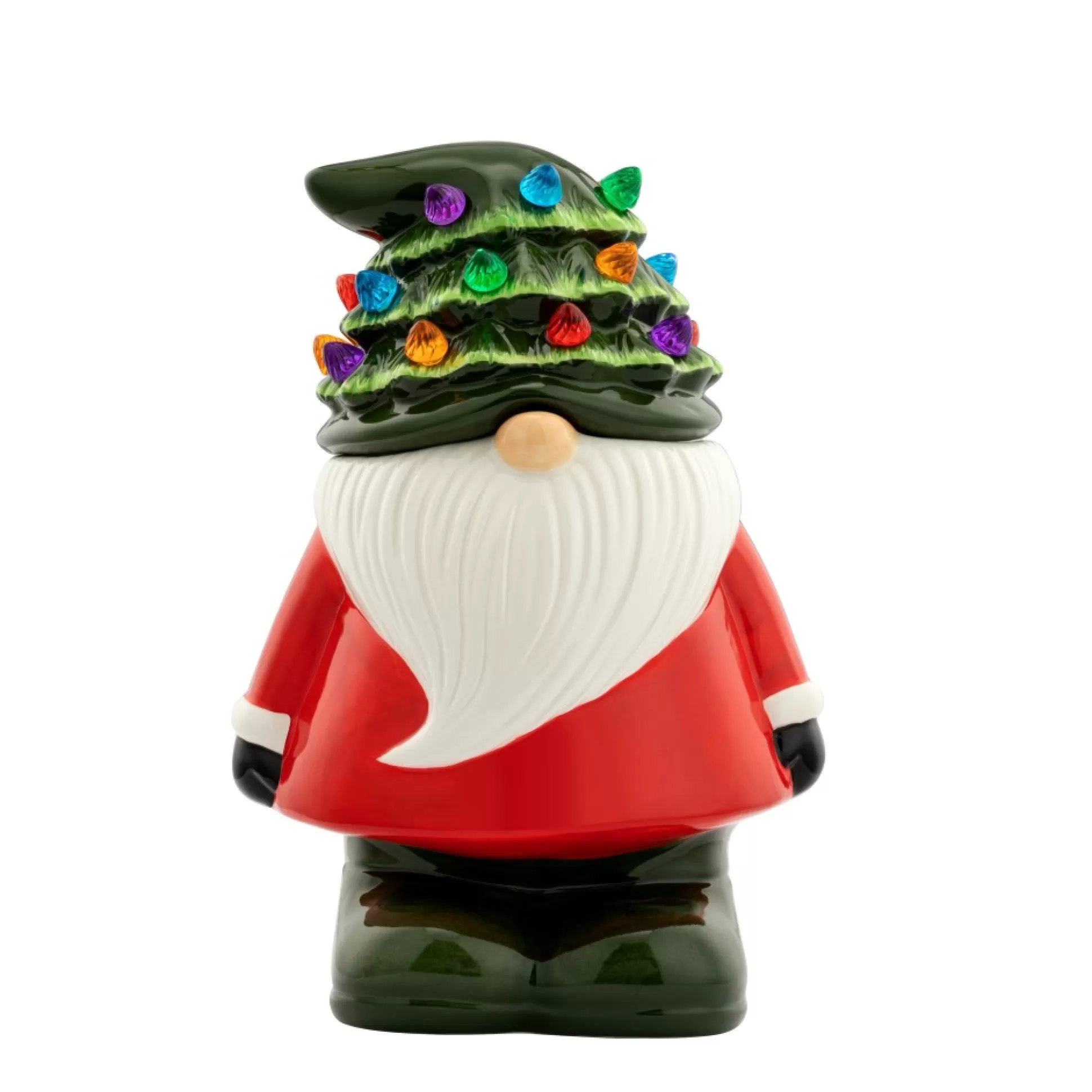 Online Mr. Christmas 10.75" Nostalgic Ceramic Lit Gnome Cookie Jar