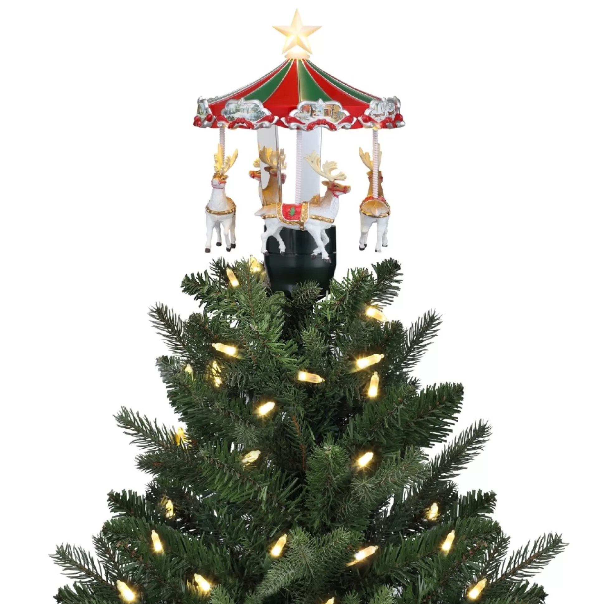 Best Mr. Christmas 11" Animated Carousel Tree Topper