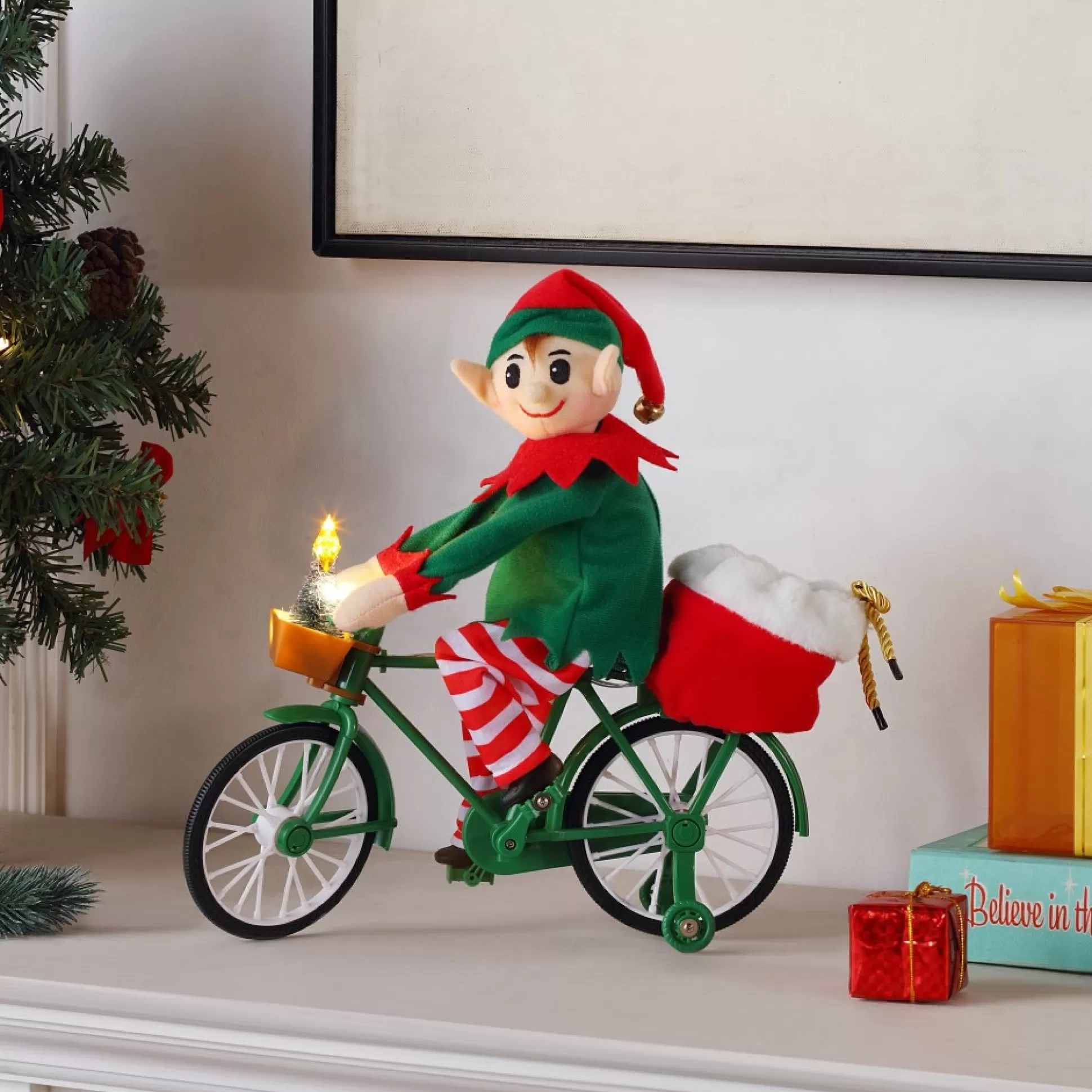 Cheap Mr. Christmas 11" Animated Cycling Elf