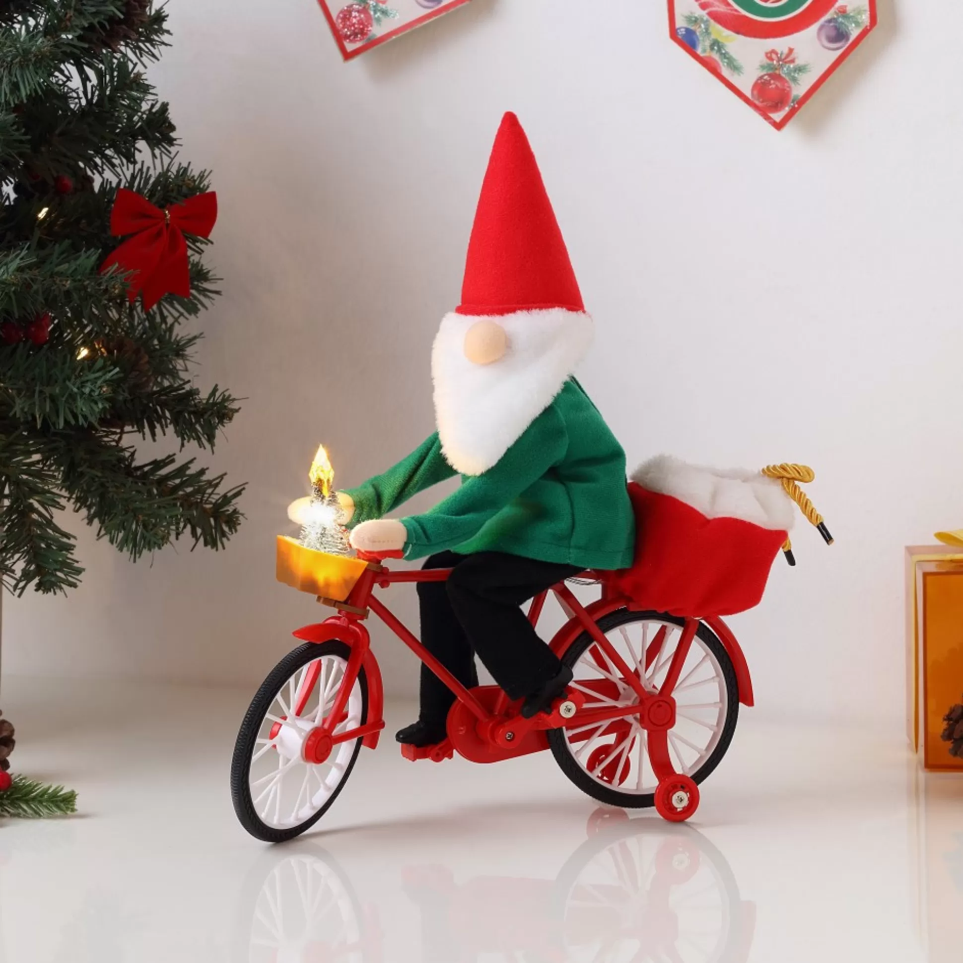 Outlet Mr. Christmas 11" Animated Cycling Gnome