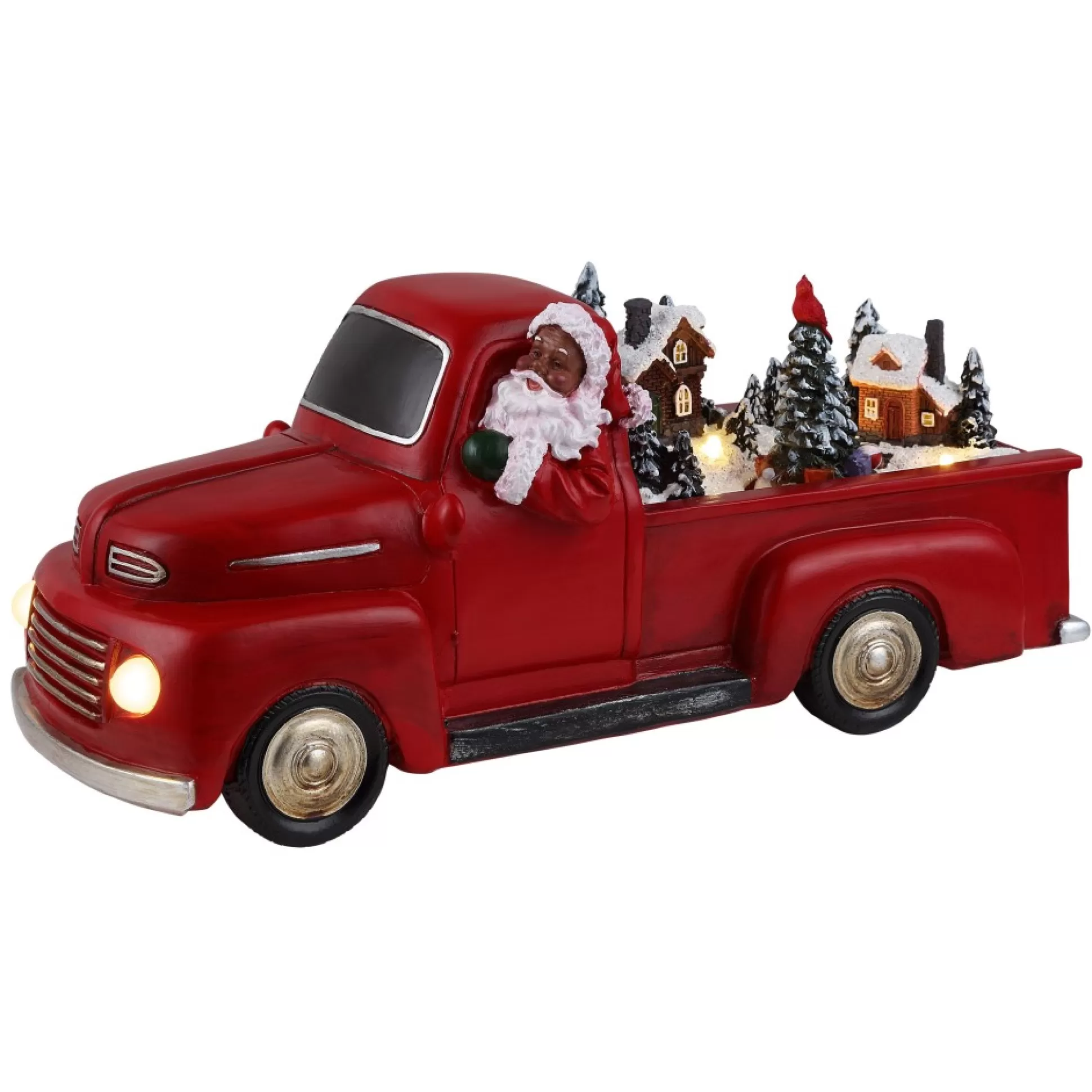 Clearance Mr. Christmas 11" Animated Nostalgic Red Truck - Black Santa