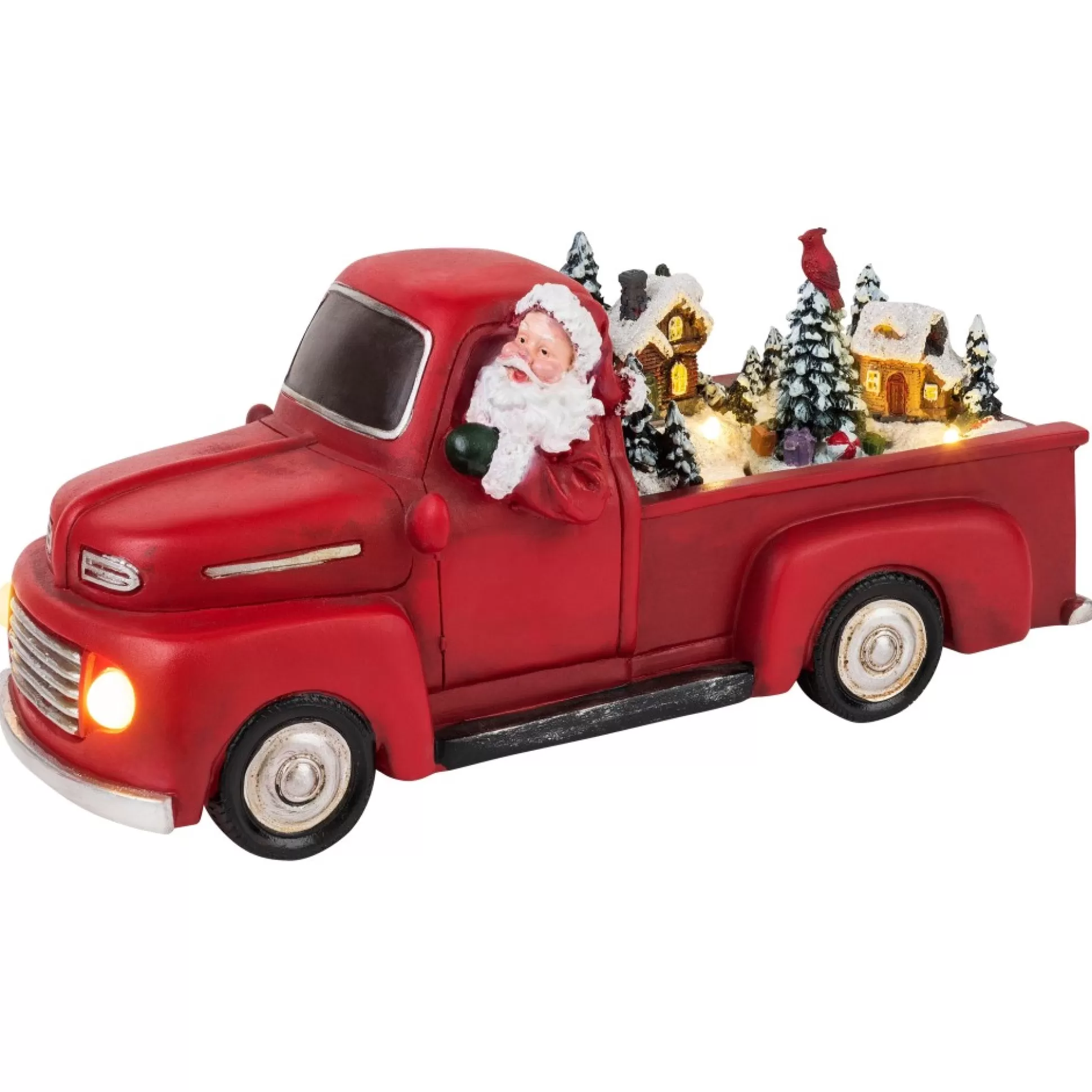 Fashion Mr. Christmas 11" Animated Nostalgic Red Truck - White Santa
