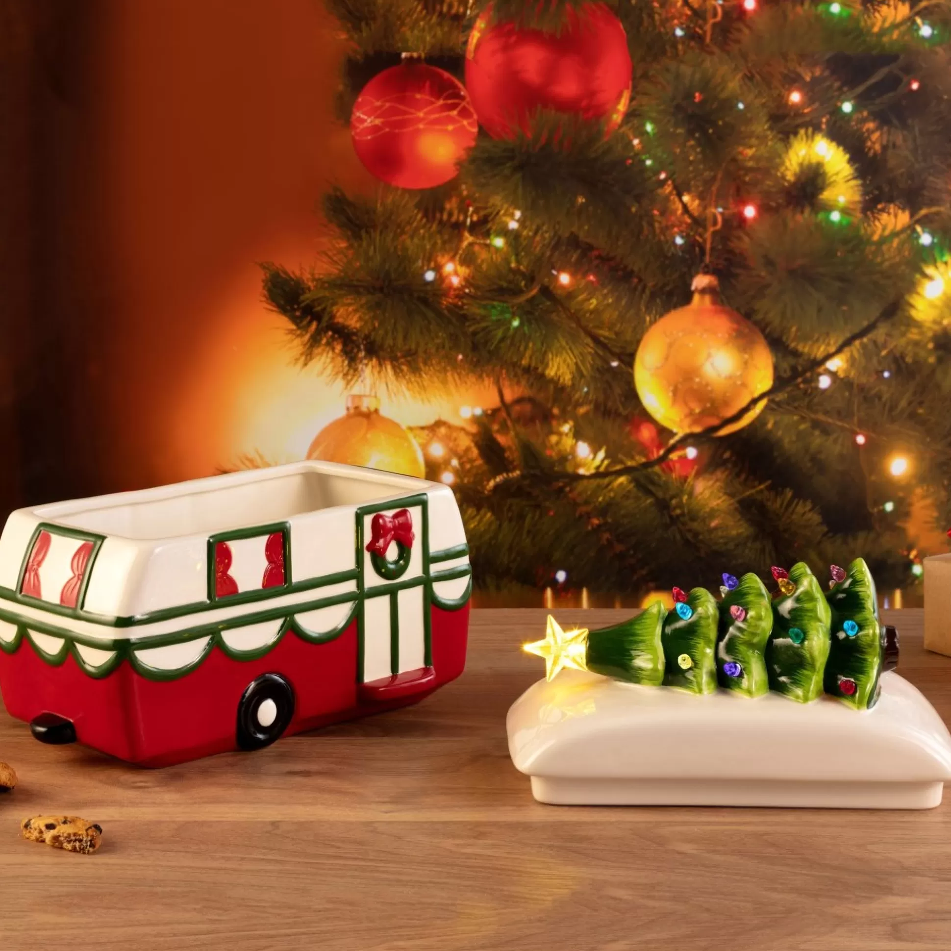 Shop Mr. Christmas 11" Nostalgic Ceramic Lit Camper Cookie Jar