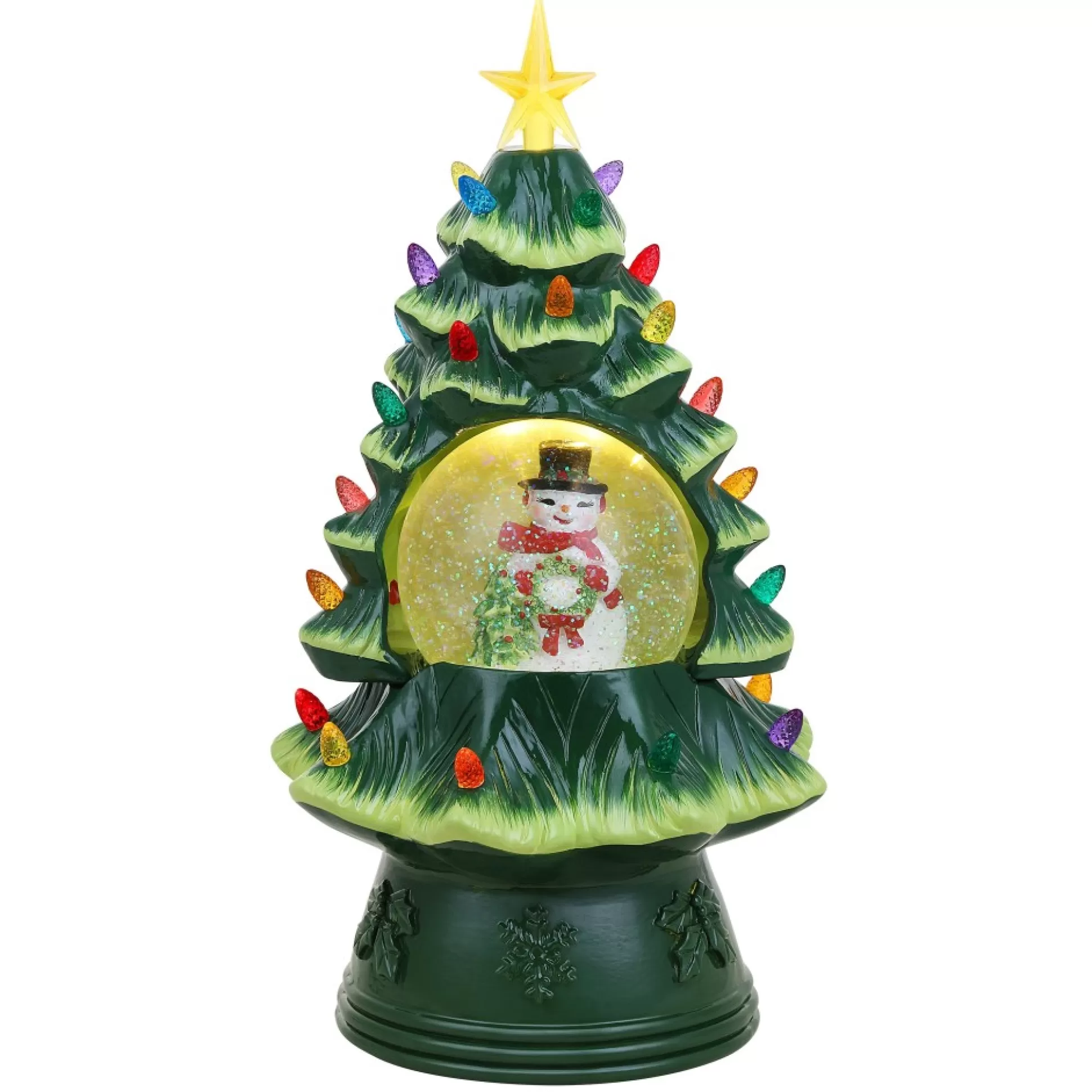 Outlet Mr. Christmas 12.5" Snow Globe Nostalgic Tree - Snowman