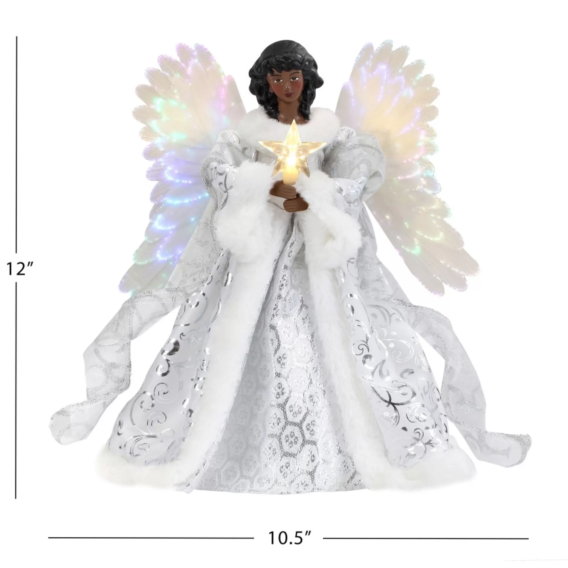 Cheap Mr. Christmas 12" Fiber Optic Animated Tree Topper - Black Angel