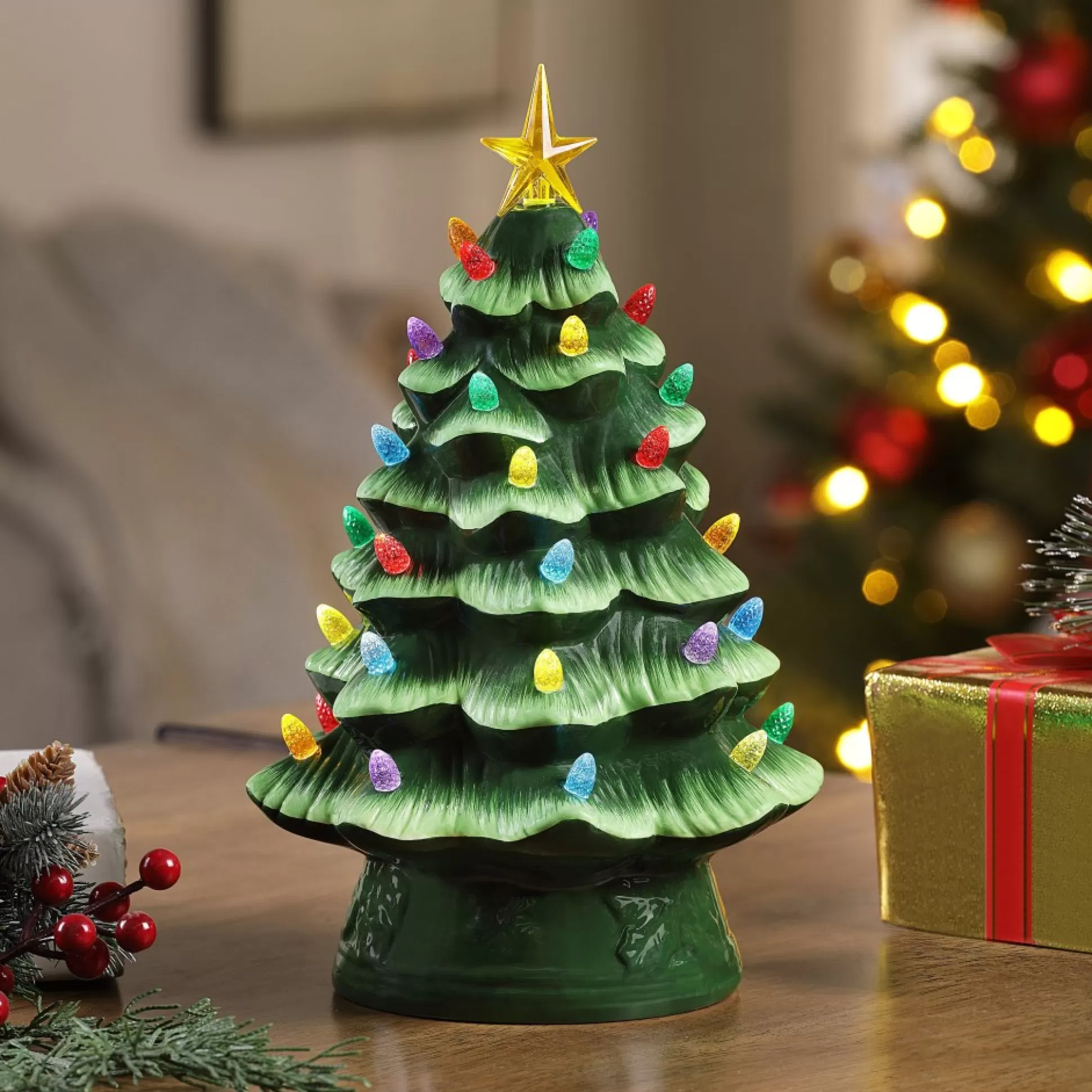 Outlet Mr. Christmas 12" Nostalgic Ceramic Tree - Green