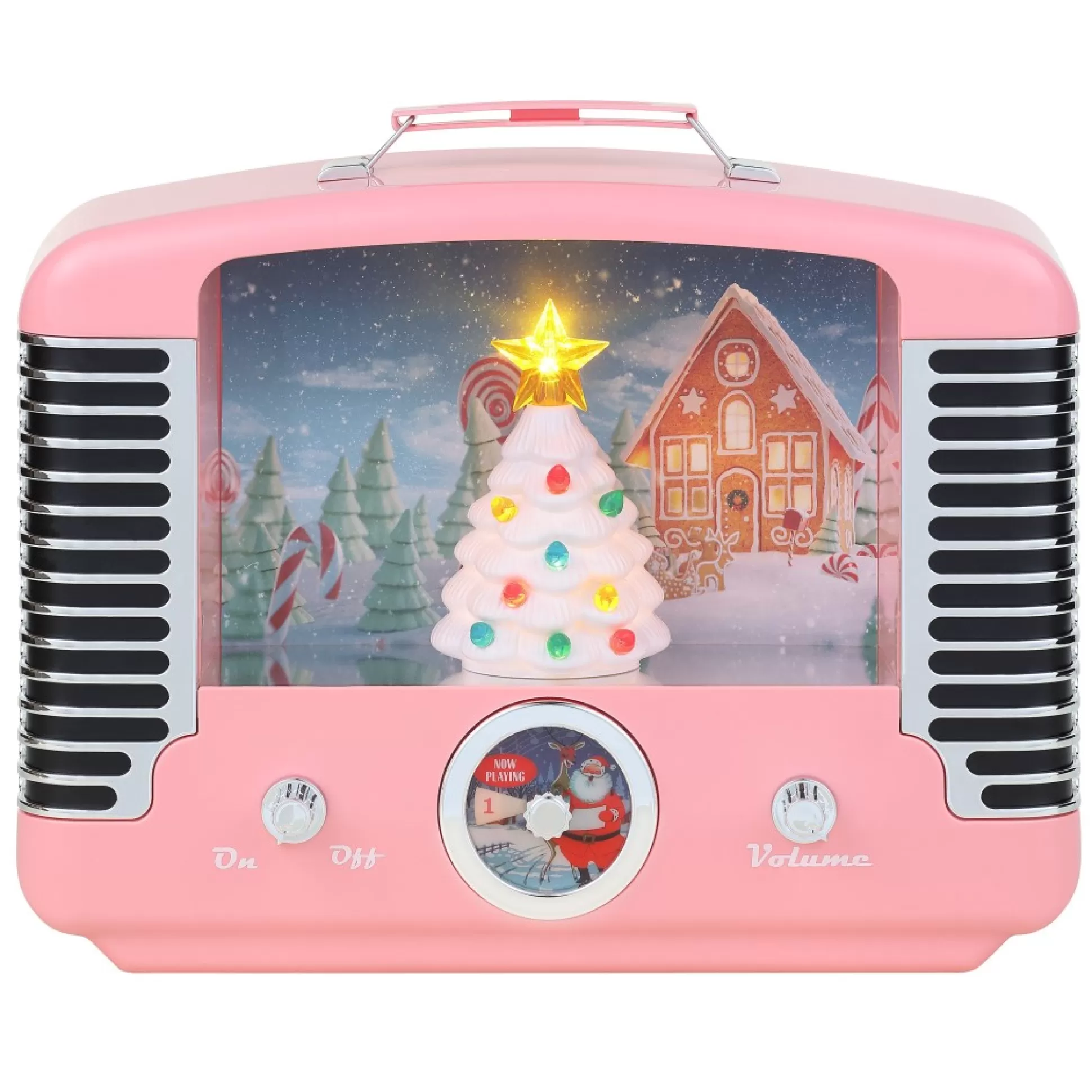 Cheap Mr. Christmas 12" Nostalgic Tree Radio - Pink