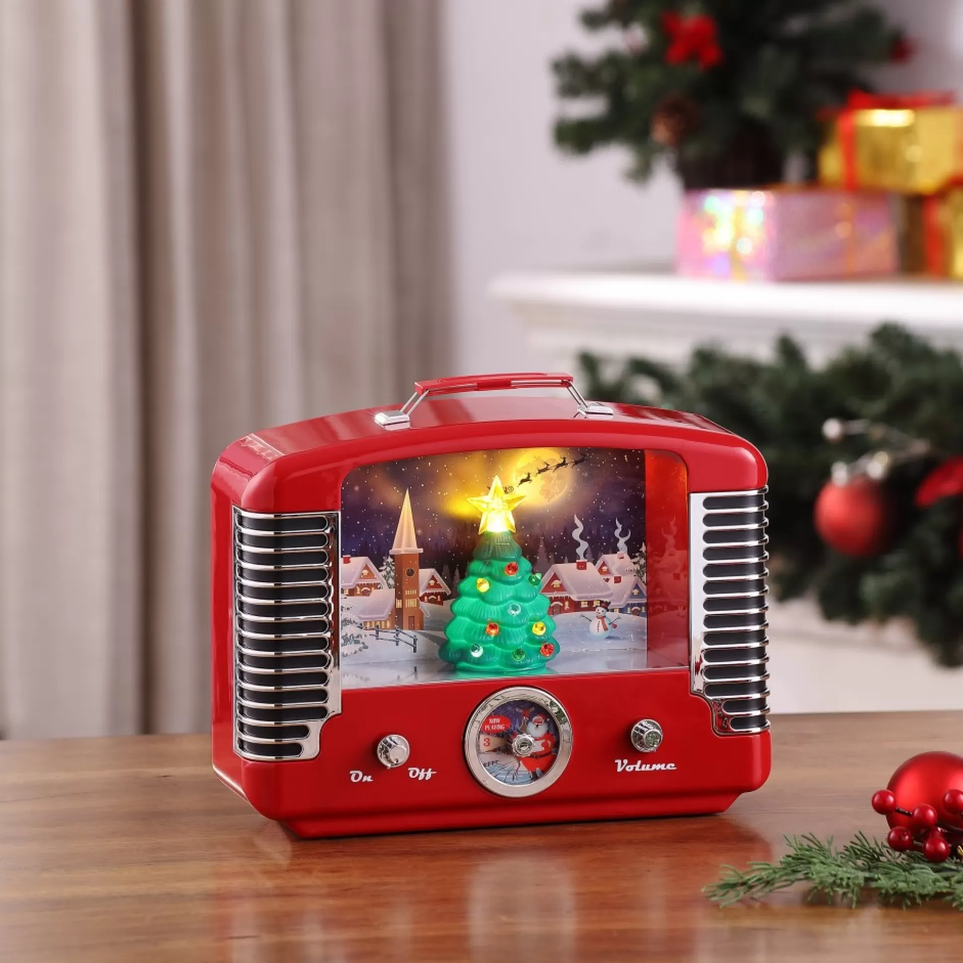 Best Mr. Christmas 12" Nostalgic Tree Radio - Red