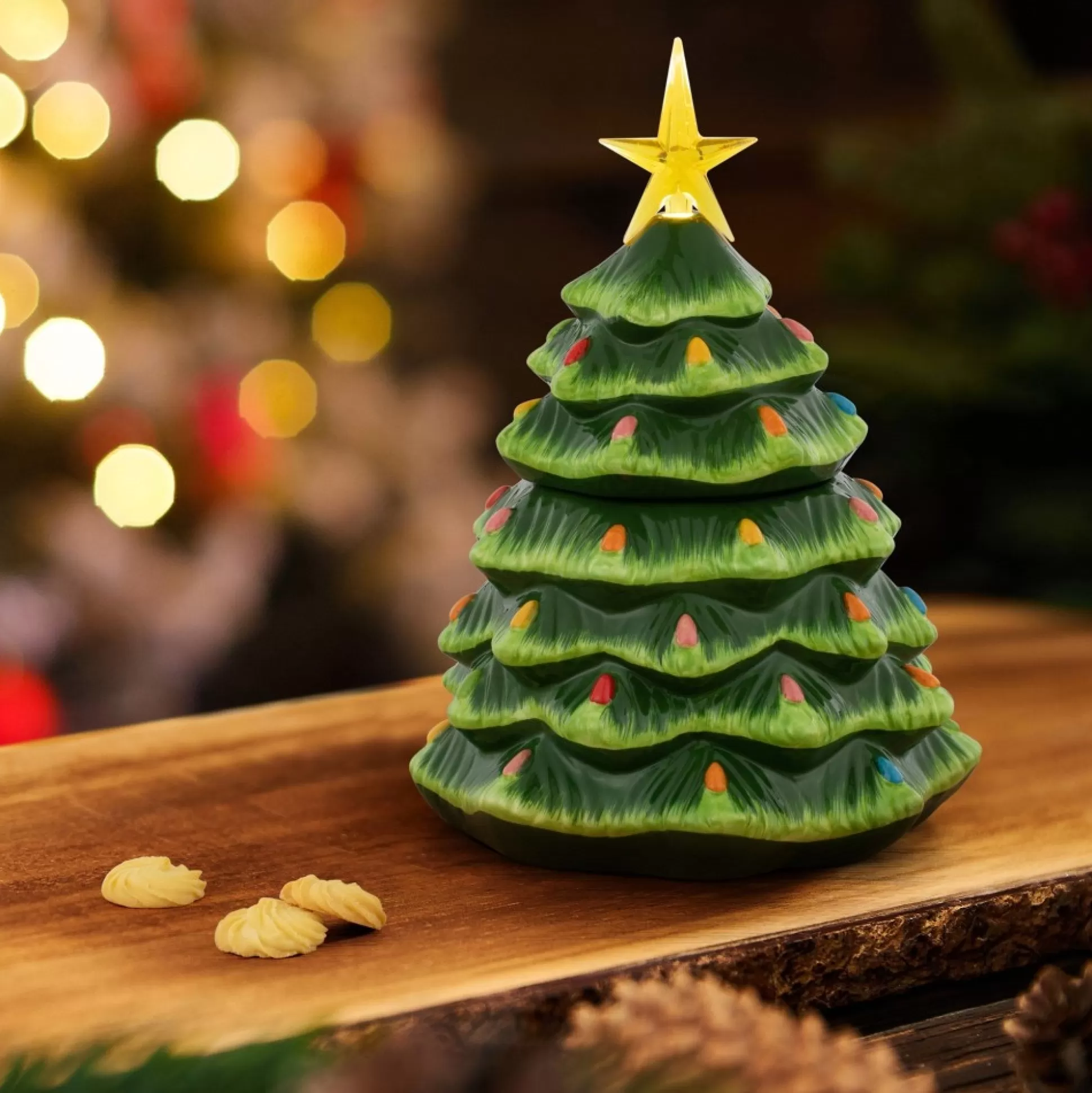 Clearance Mr. Christmas 13" Nostalgic Ceramic Lit Tree Cookie Jar