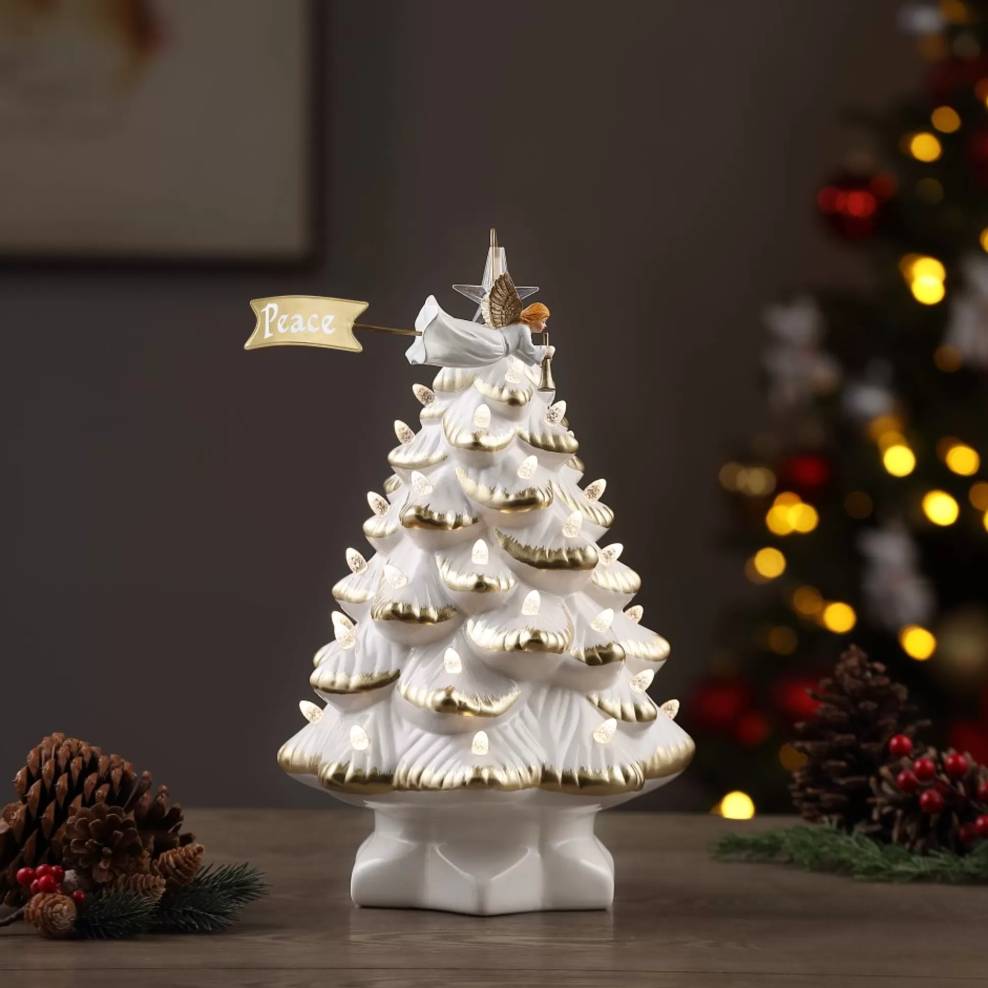 Cheap Mr. Christmas 14" Animated Nostalgic Ceramic Tree - Angel