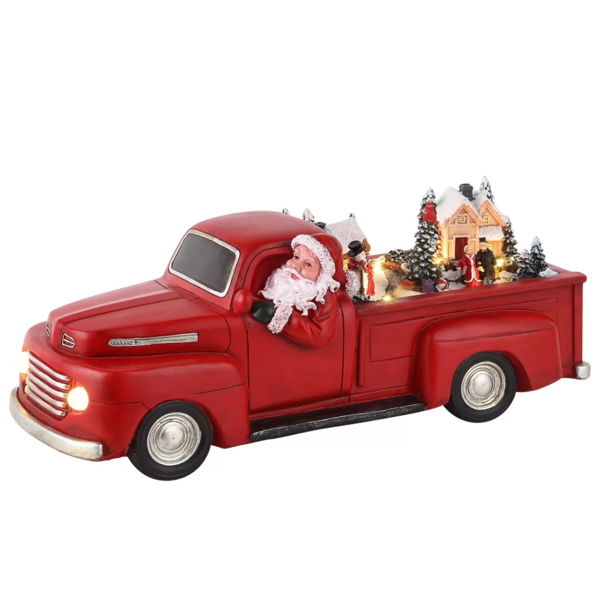 Fashion Mr. Christmas 14" Animated Nostalgic Red Truck - White Santa