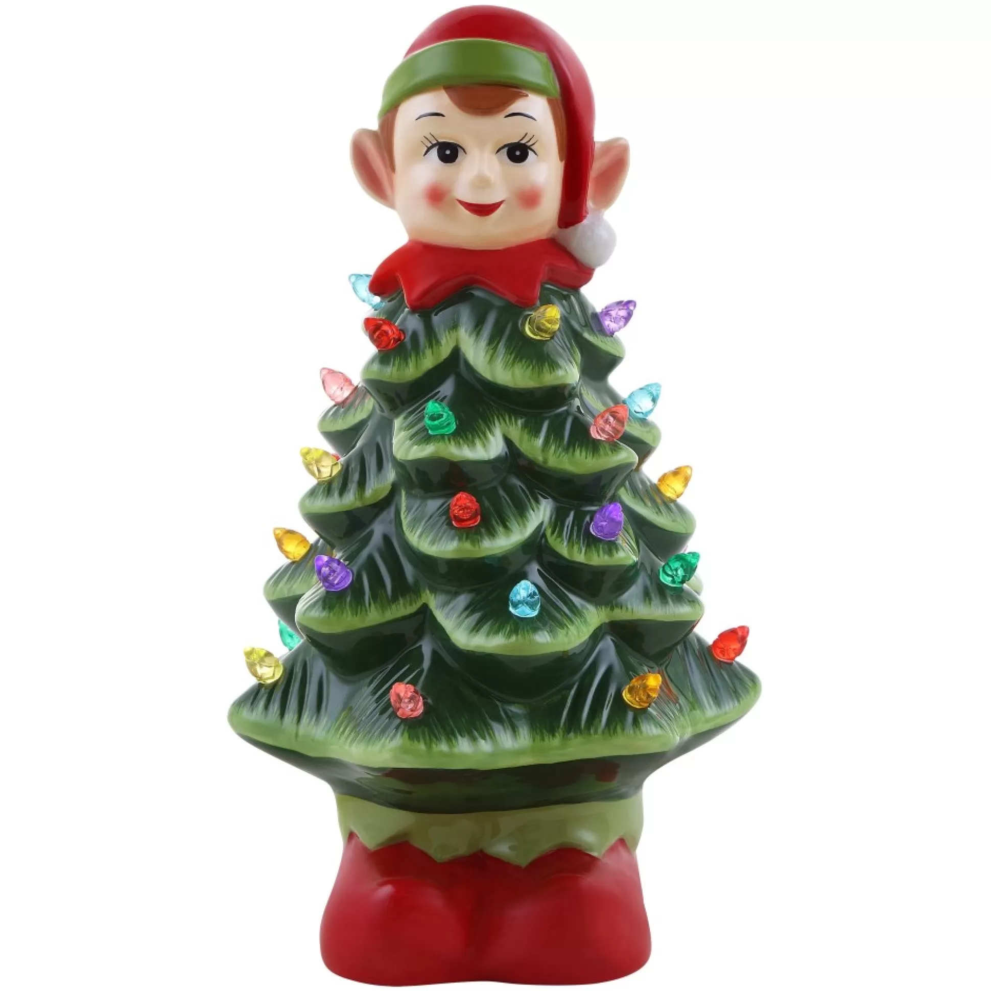 Outlet Mr. Christmas 15" Nostalgic Ceramic Elf Tree