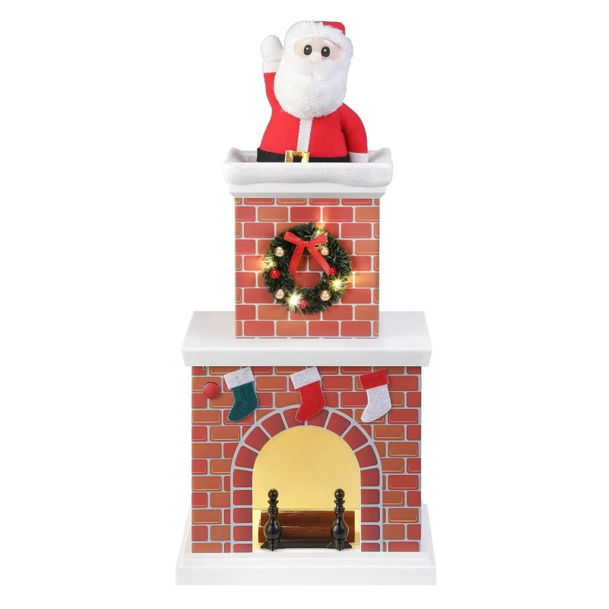 Store Mr. Christmas 16" Animated Santa In Chimney - White