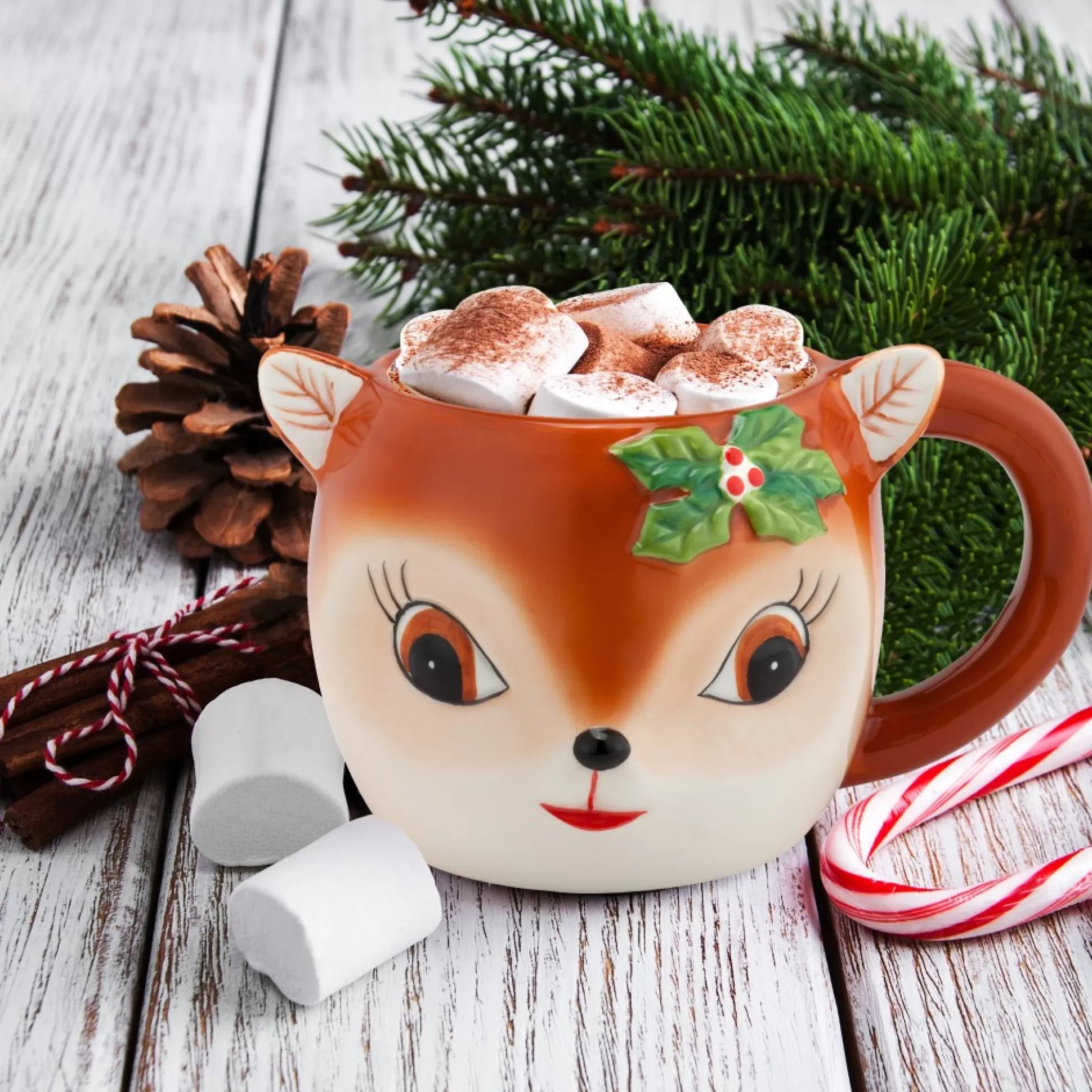 Clearance Mr. Christmas 16Oz Nostalgic Ceramic Reindeer Mug