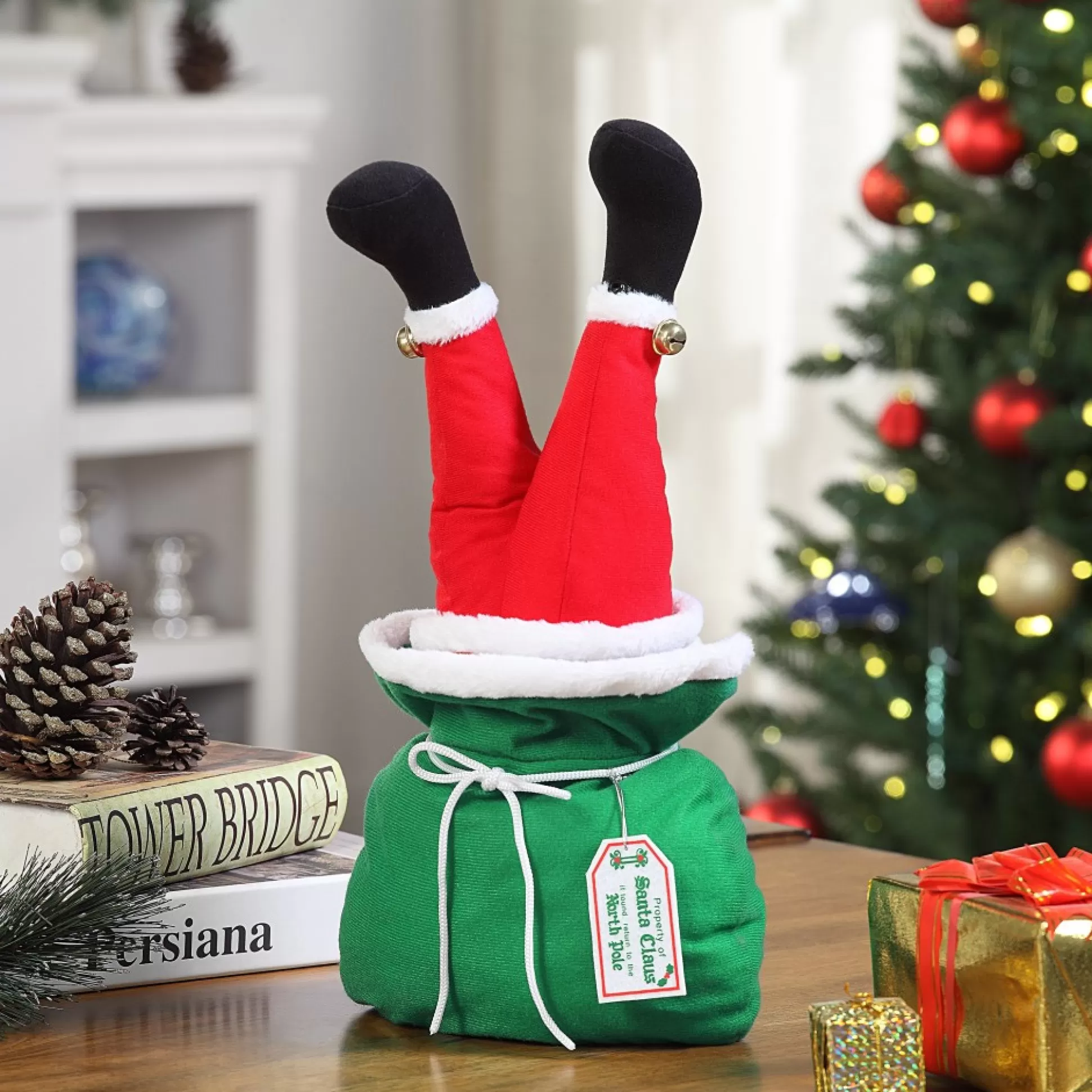 Sale Mr. Christmas 17" Animated Kicker In Bag - Santa