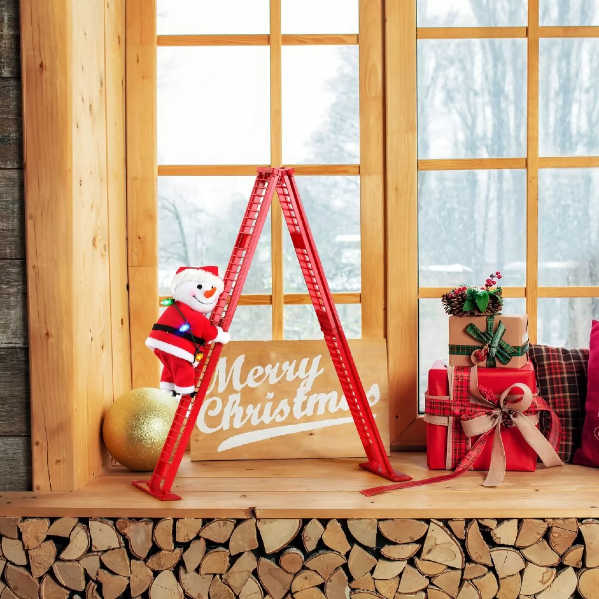 Flash Sale Mr. Christmas 17" Animated Tabletop Climbing Snowman