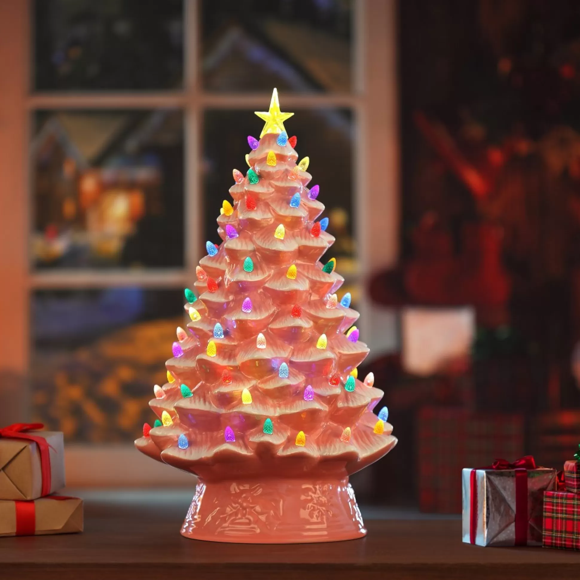 Cheap Mr. Christmas 18" Nostalgic Ceramic Tree - Pink