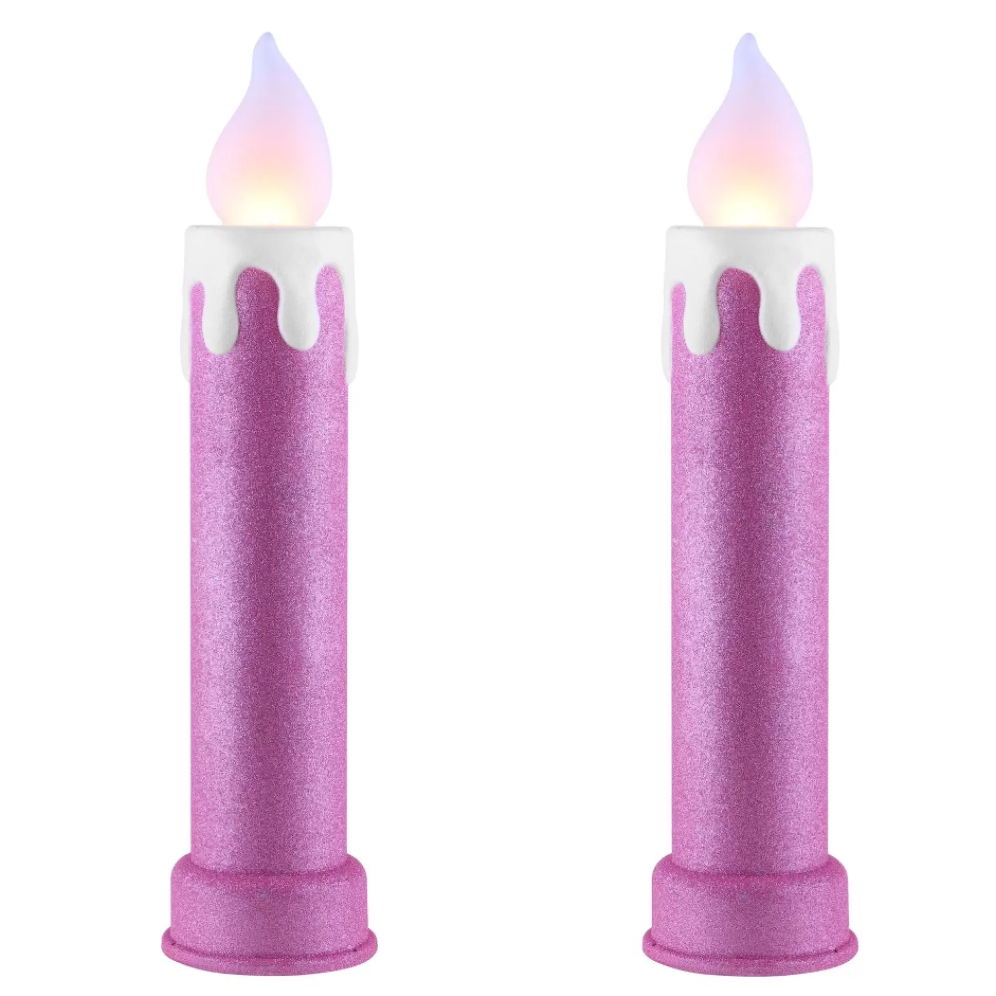 Store Mr. Christmas 24" Glitter Blow Mold Candle - Set Of 2 Pink
