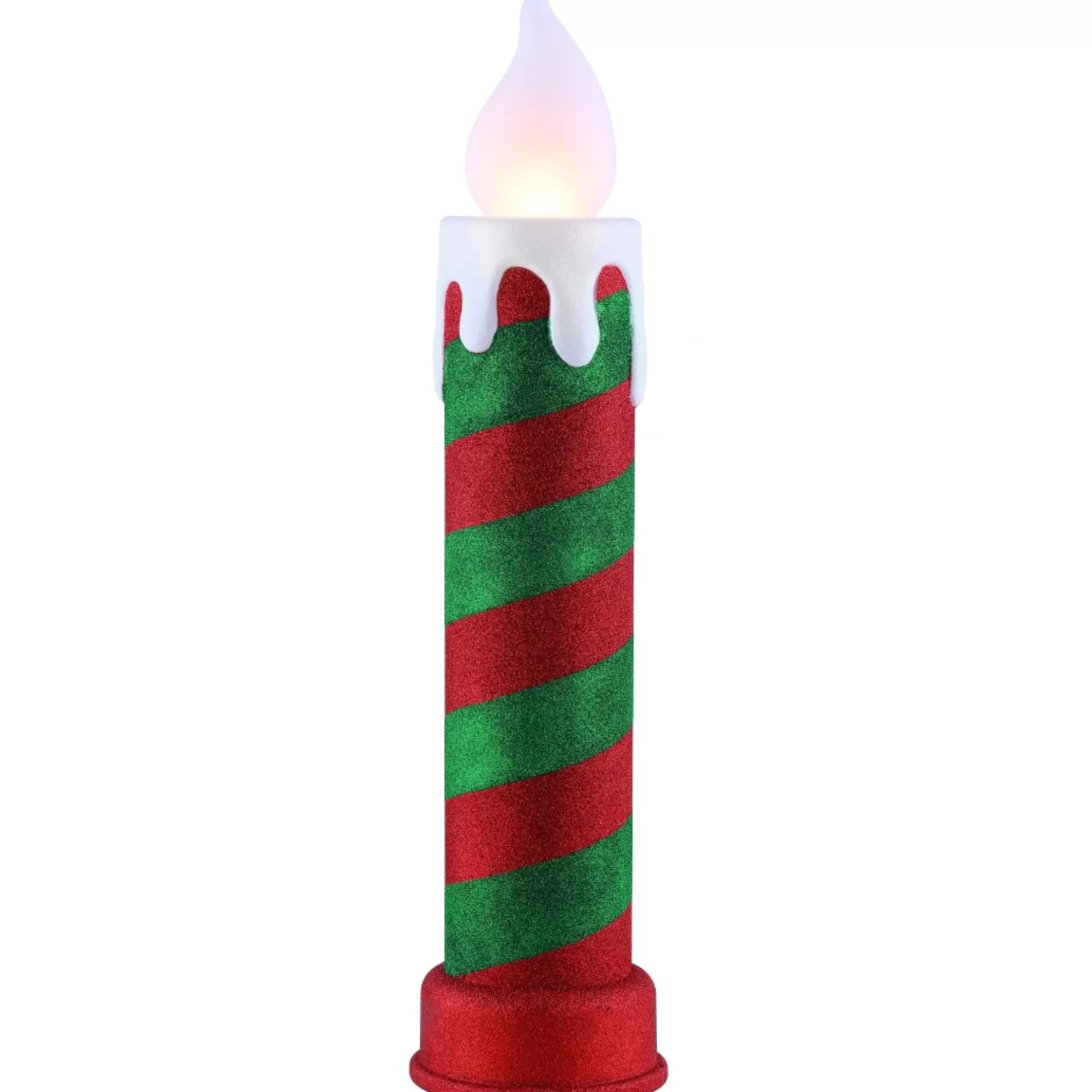 Cheap Mr. Christmas 24" Glittery Blow Mold Candle - Red & Green