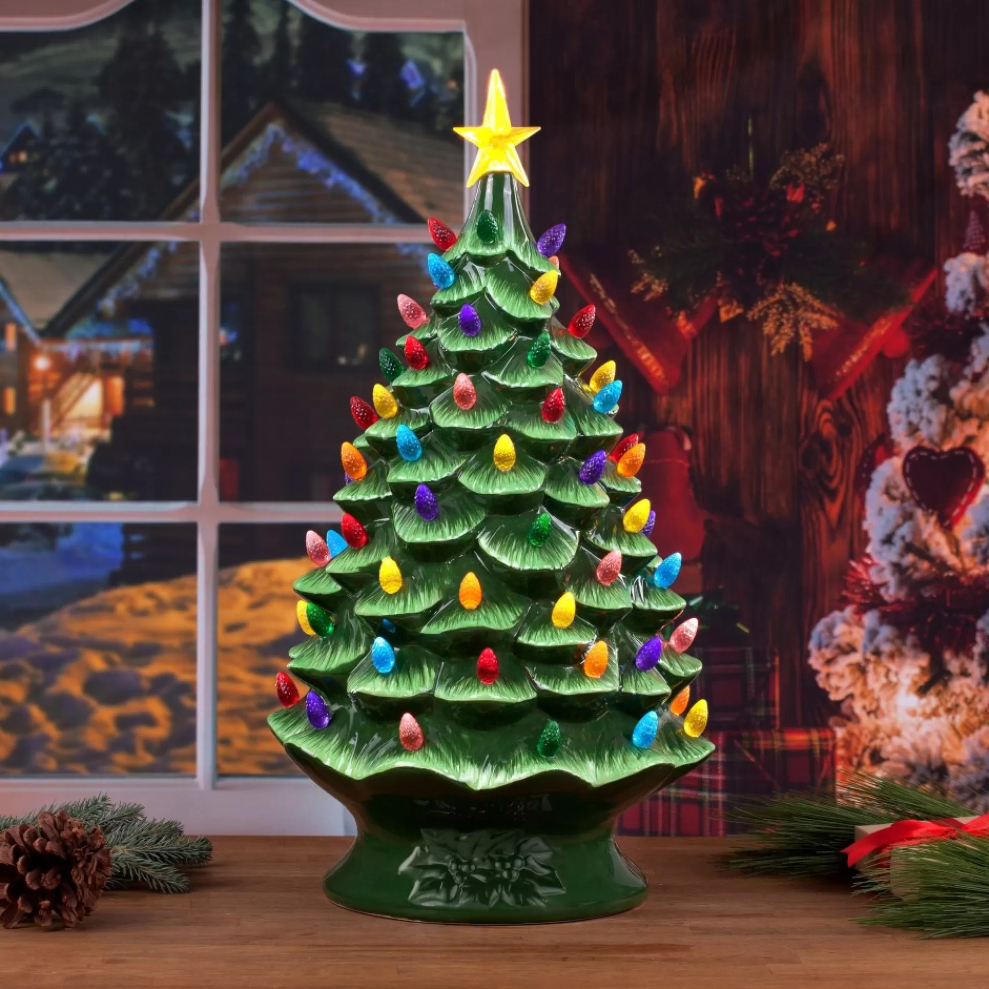 Best Sale Mr. Christmas 24" Nostalgic Ceramic Tree - Green