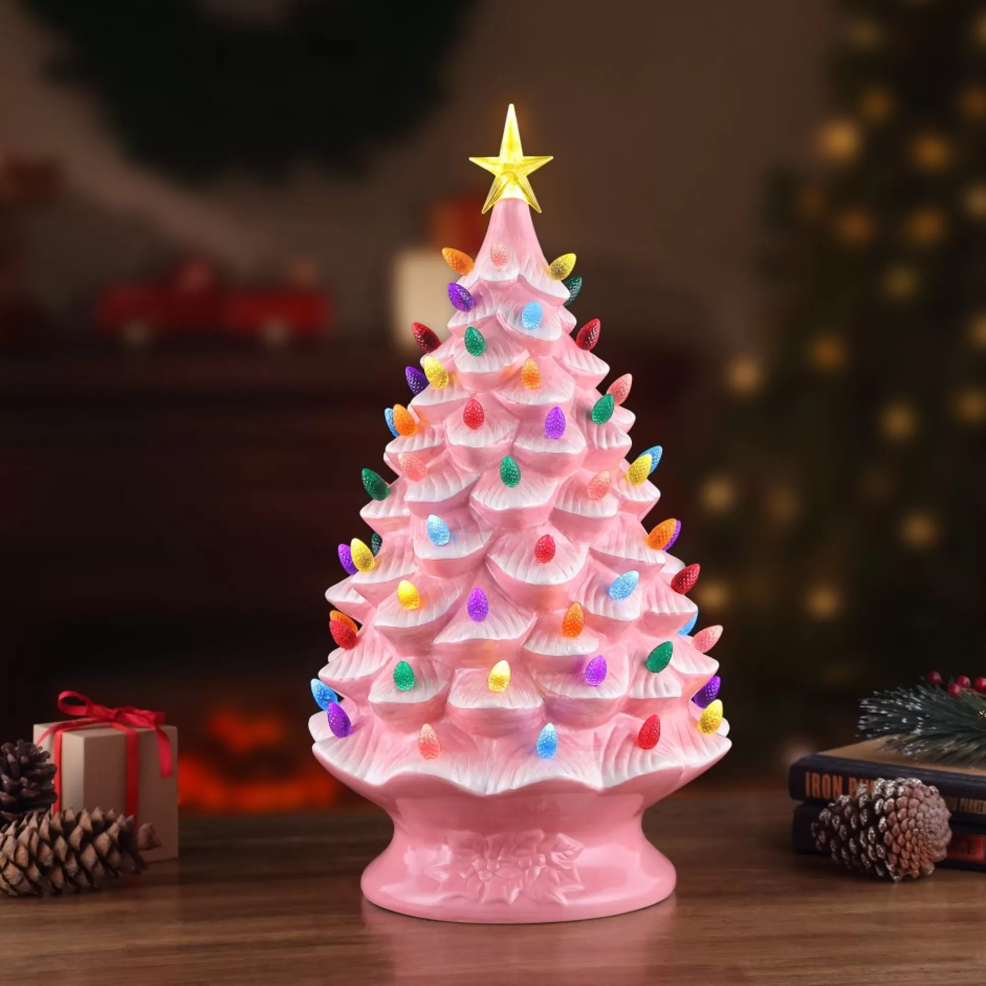 New Mr. Christmas 24" Nostalgic Ceramic Tree - Pink