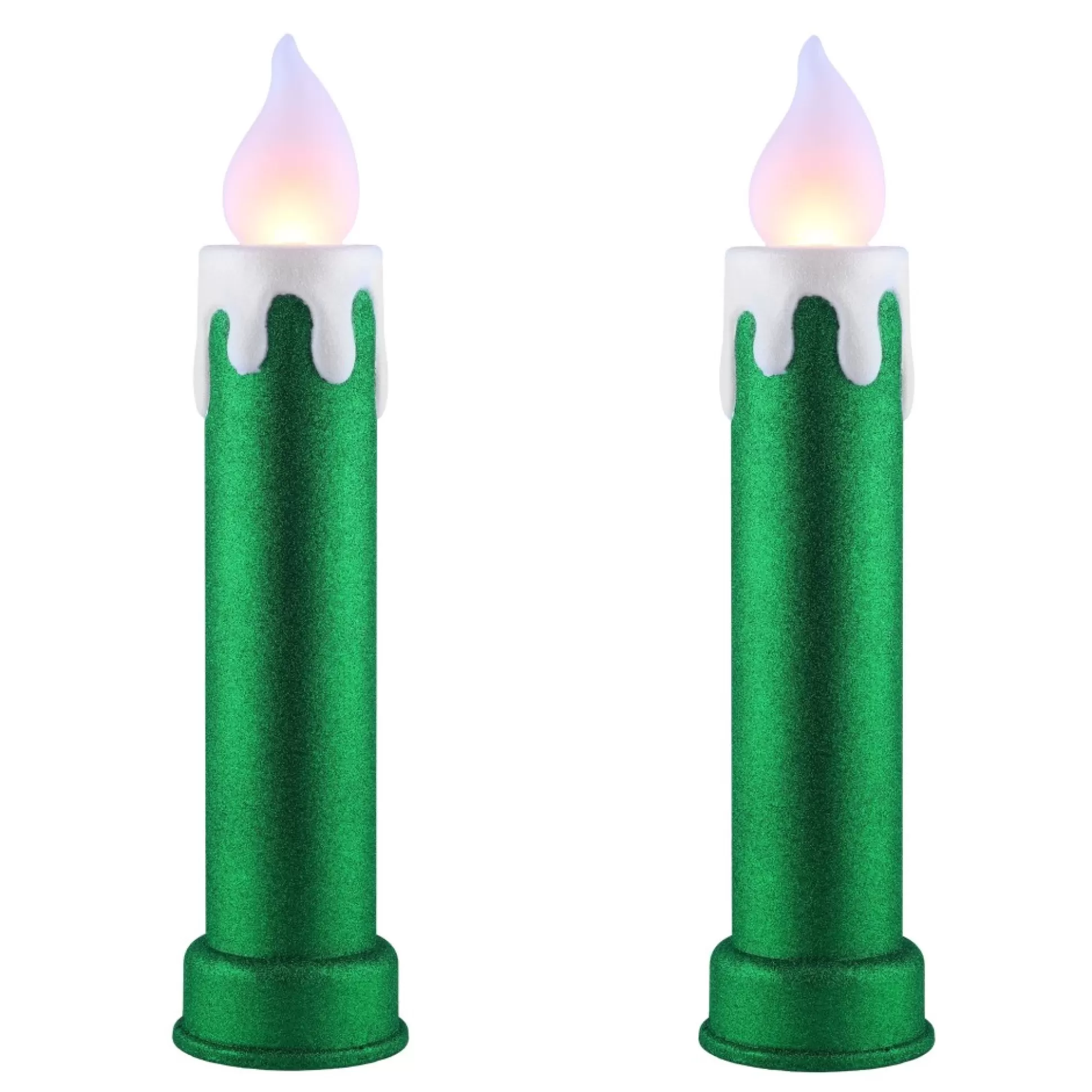 Cheap Mr. Christmas 24" Set Of 2 Blow Mold Candles - Green