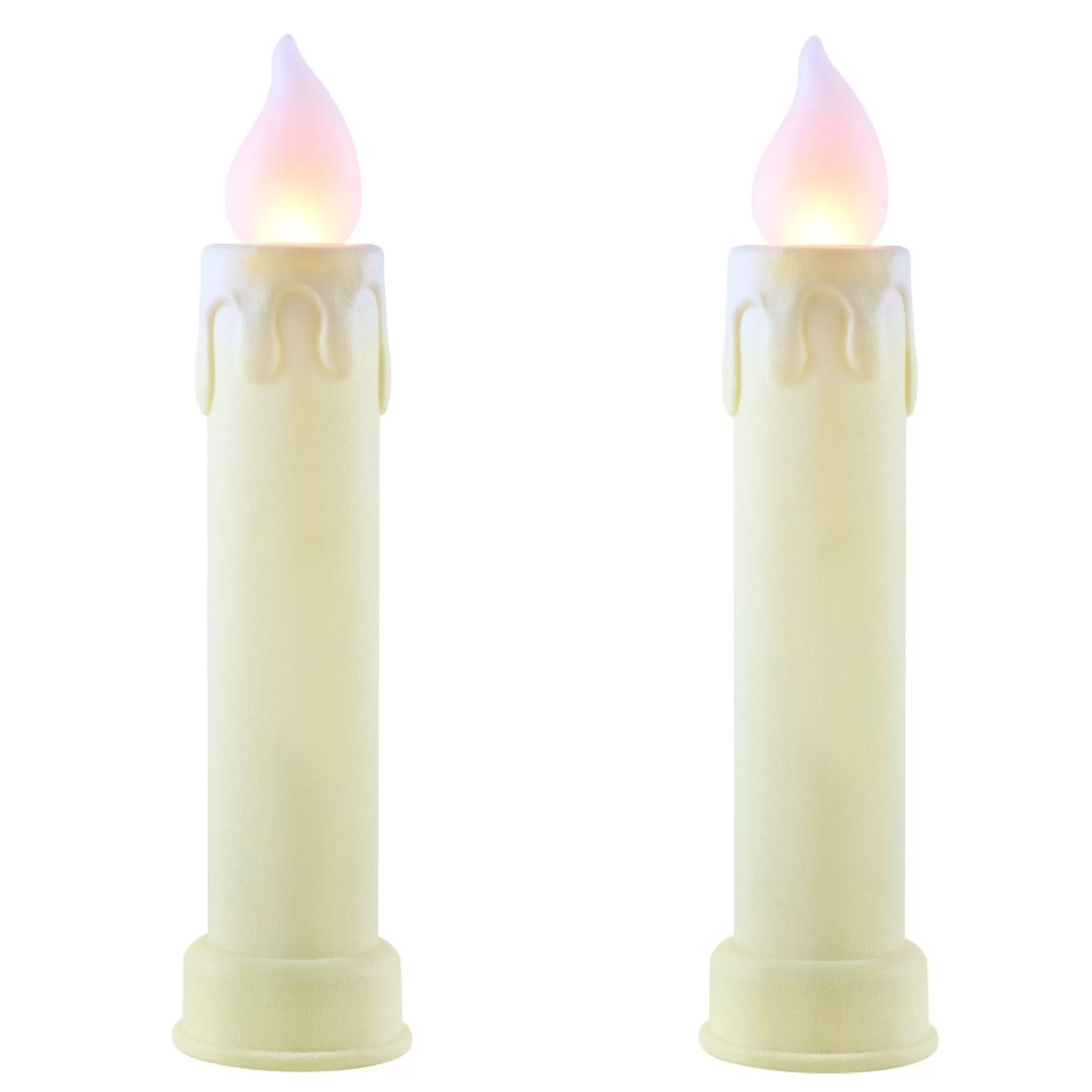 New Mr. Christmas 24" Set Of 2 Blow Mold Candles - Ivory