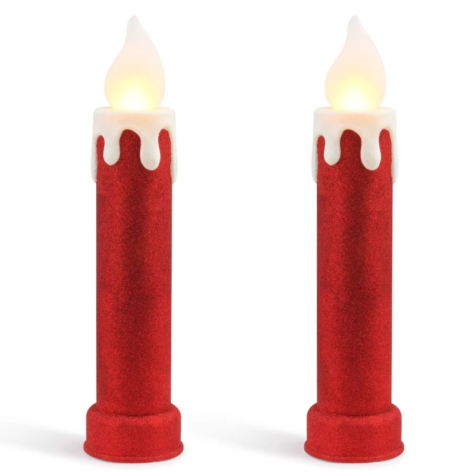 Best Sale Mr. Christmas 24" Set Of 2 Blow Mold Candles - Red