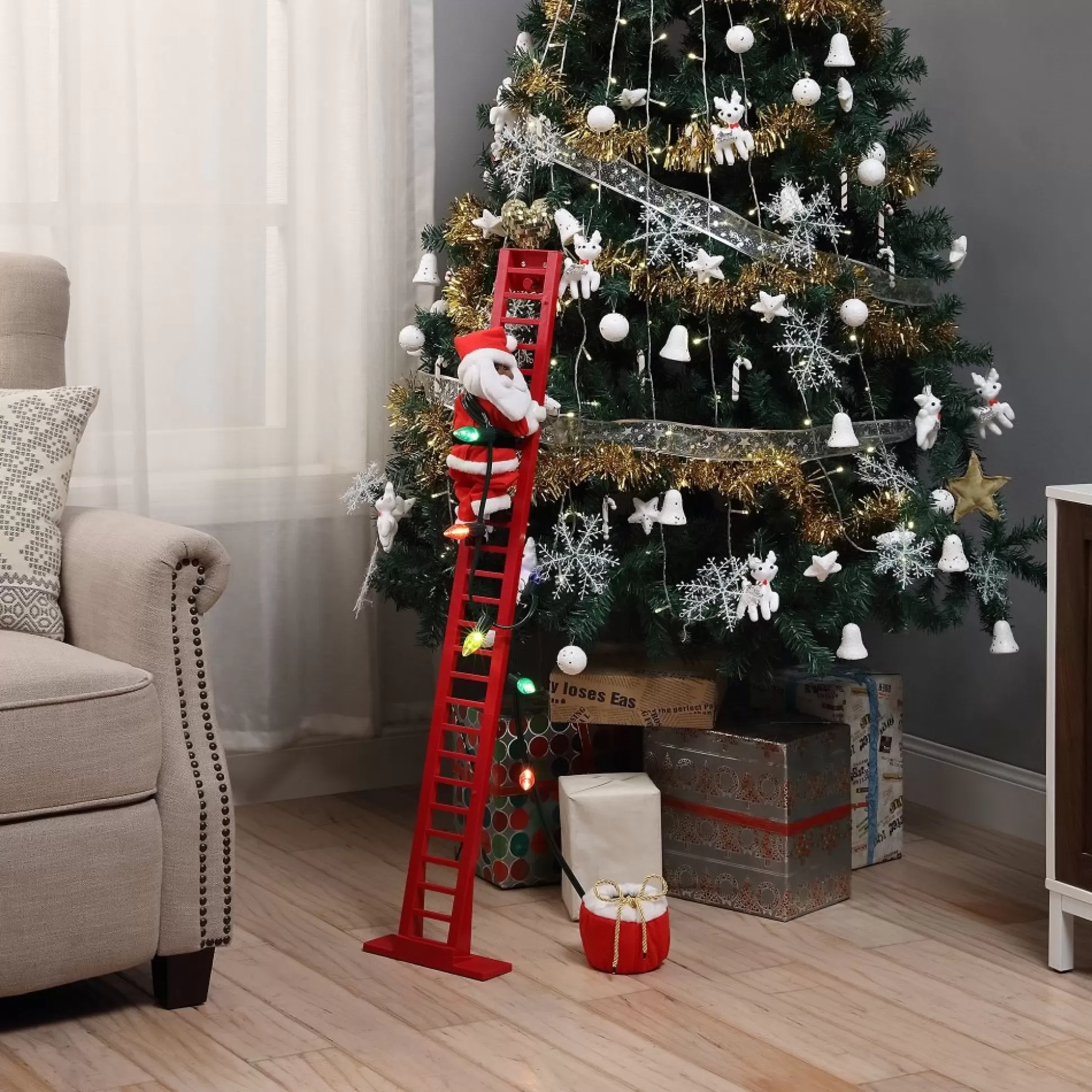 Clearance Mr. Christmas 43" Animated Super Climbing Black Santa