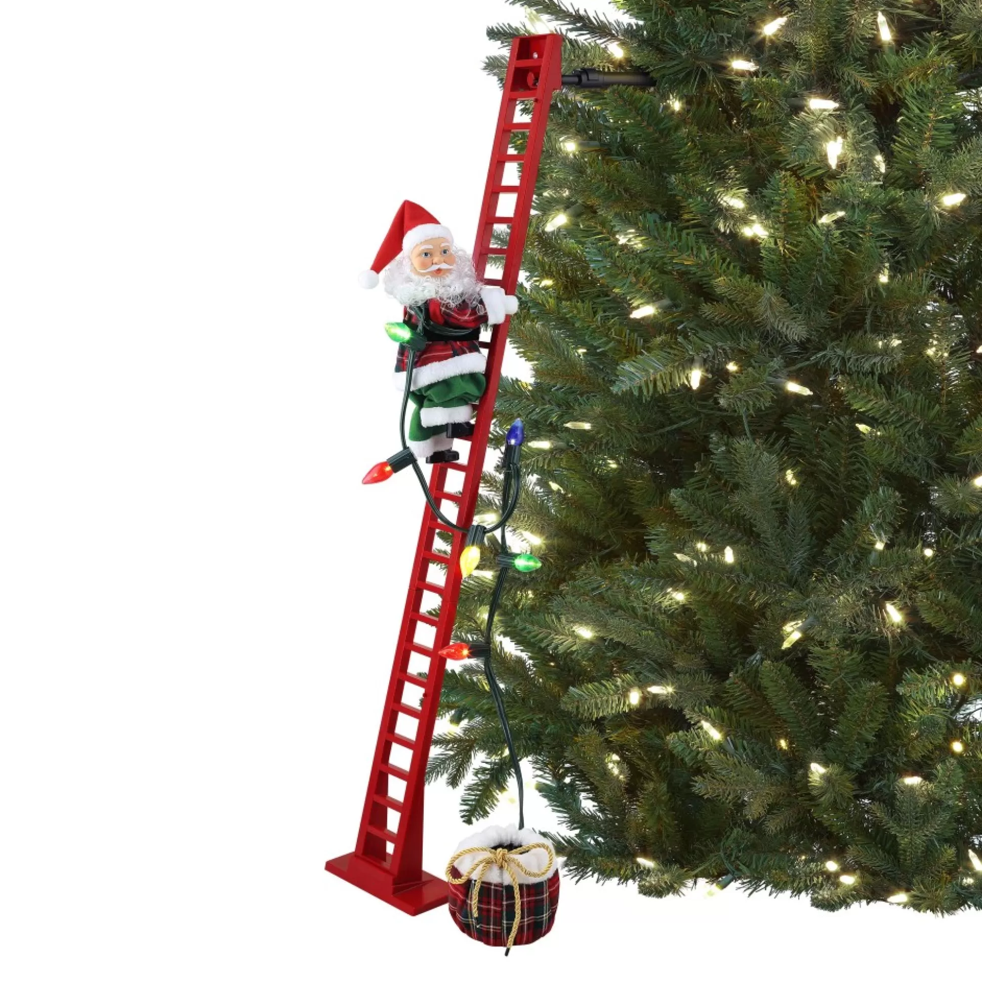 Clearance Mr. Christmas 43" Animated Super Climbing Plaid Santa