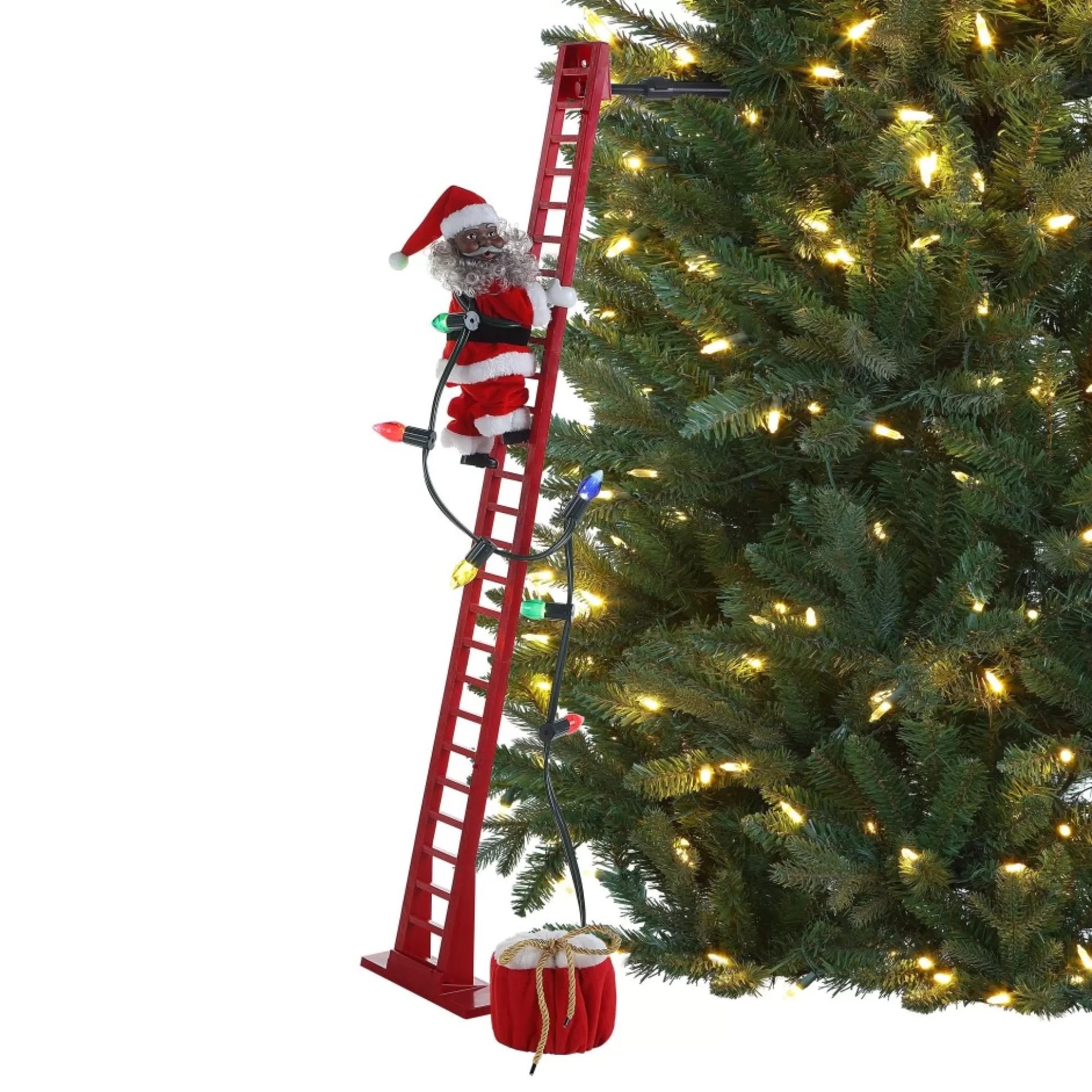 Outlet Mr. Christmas 43" Animated Super Climbing Sculpted Black Santa
