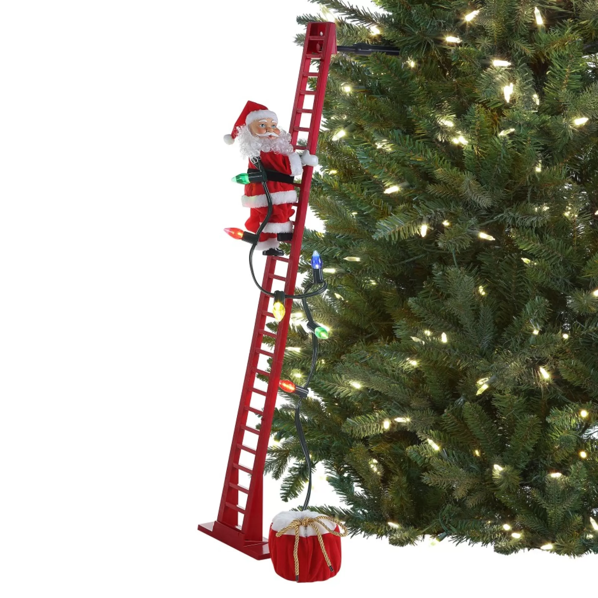 Online Mr. Christmas 43" Animated Super Climbing Sculpted White Santa