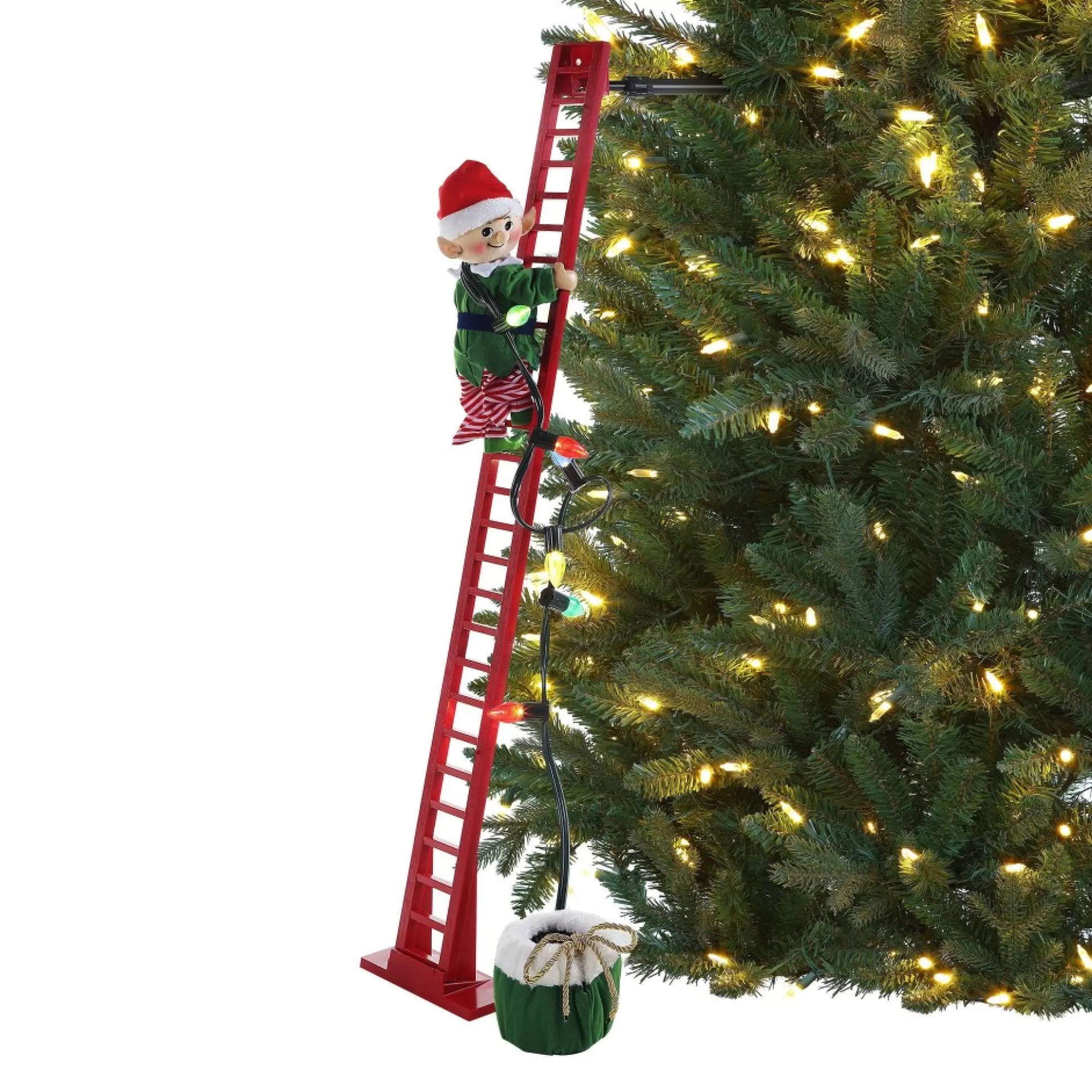Cheap Mr. Christmas 43" Animated Super Climbing White Elf