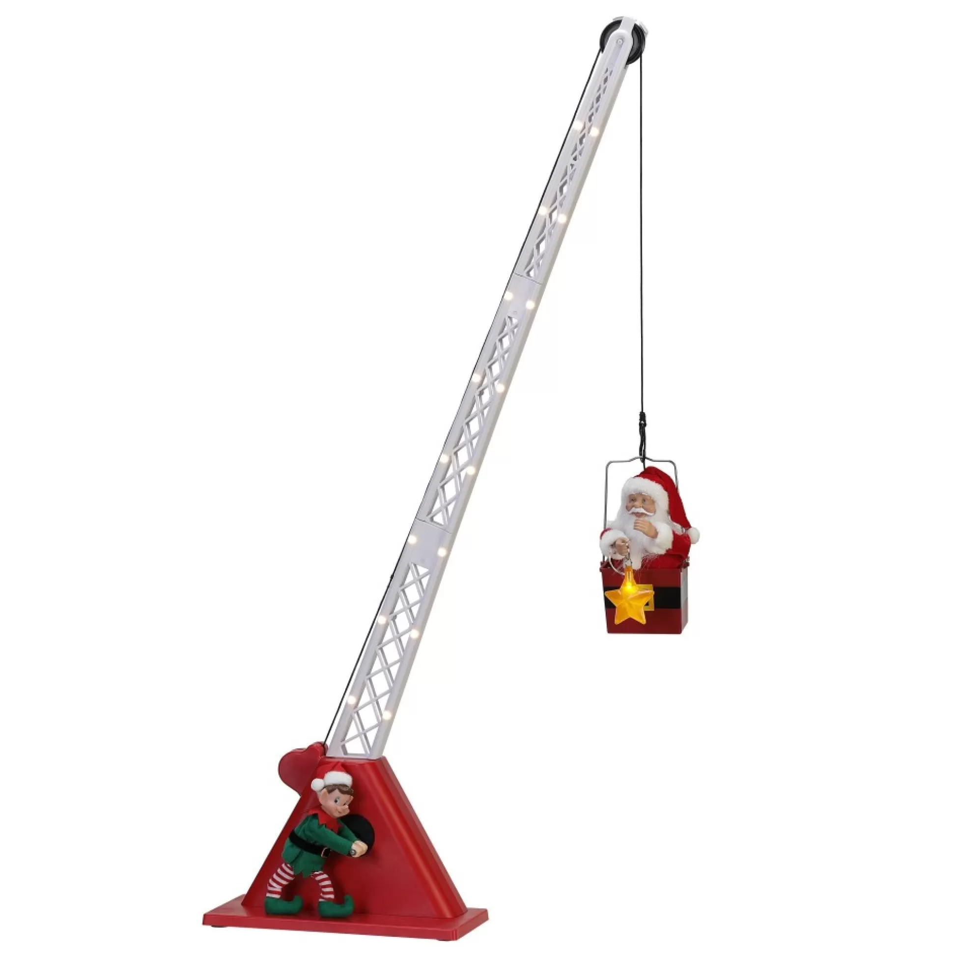 Fashion Mr. Christmas 44" Animated Christmas Crane - White Santa