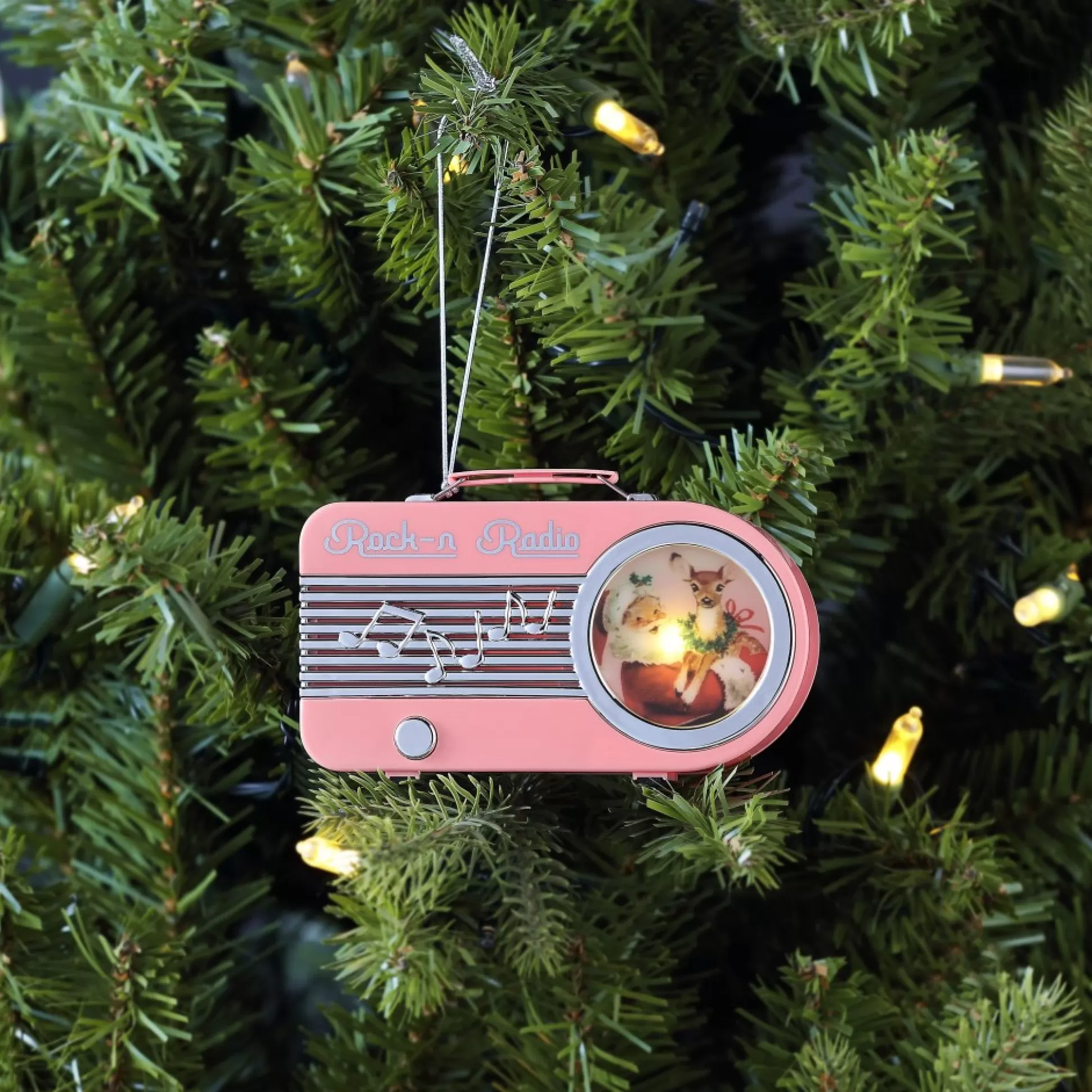 Online Mr. Christmas 4.75" Retro Radio Ornament - Pink