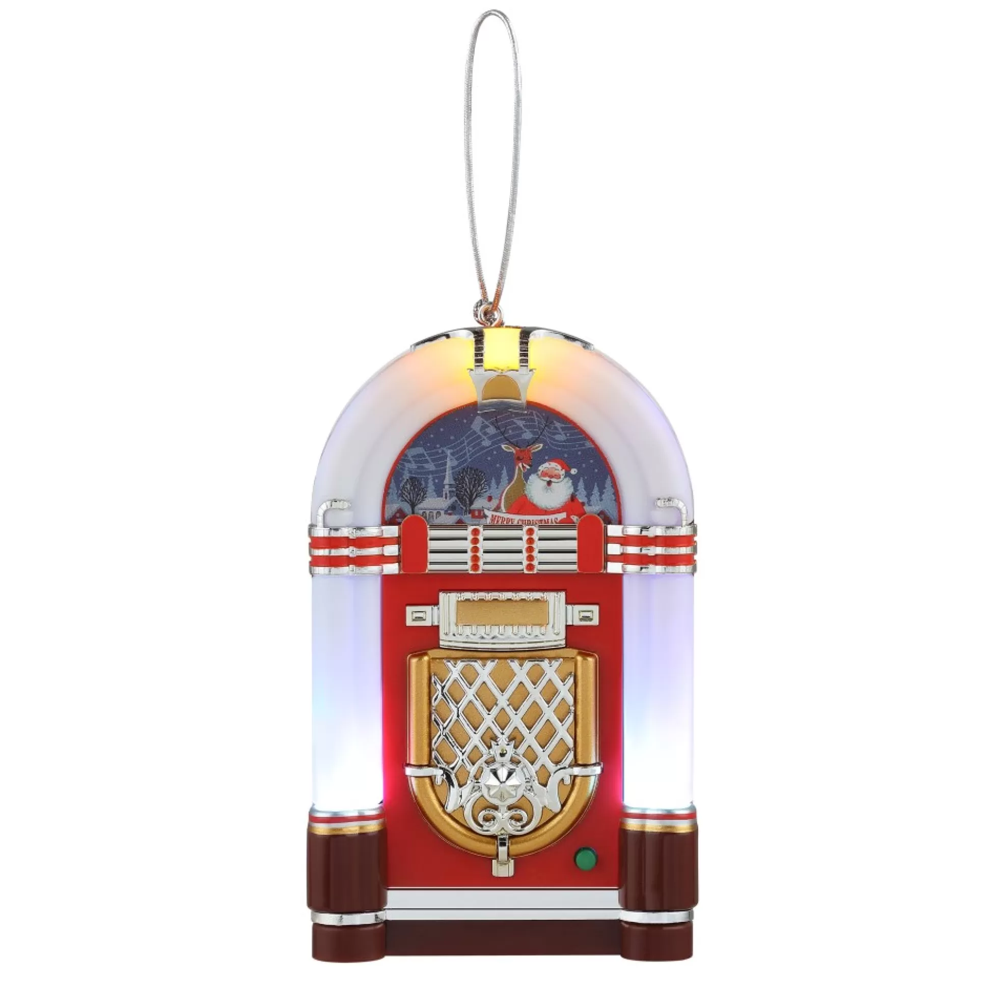 Hot Mr. Christmas 4.9" Retro Jukebox Ornament - White