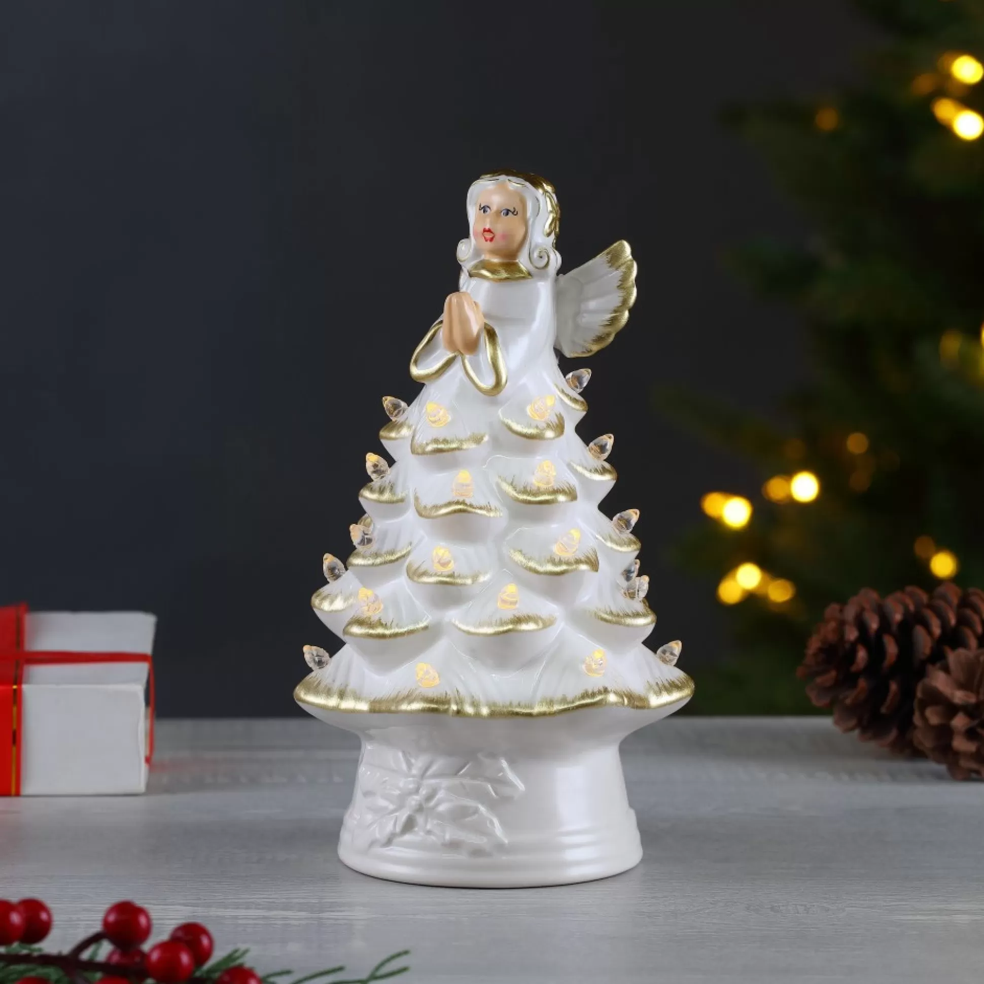 Sale Mr. Christmas 8.5" Nostalgic Ceramic Angel Tree