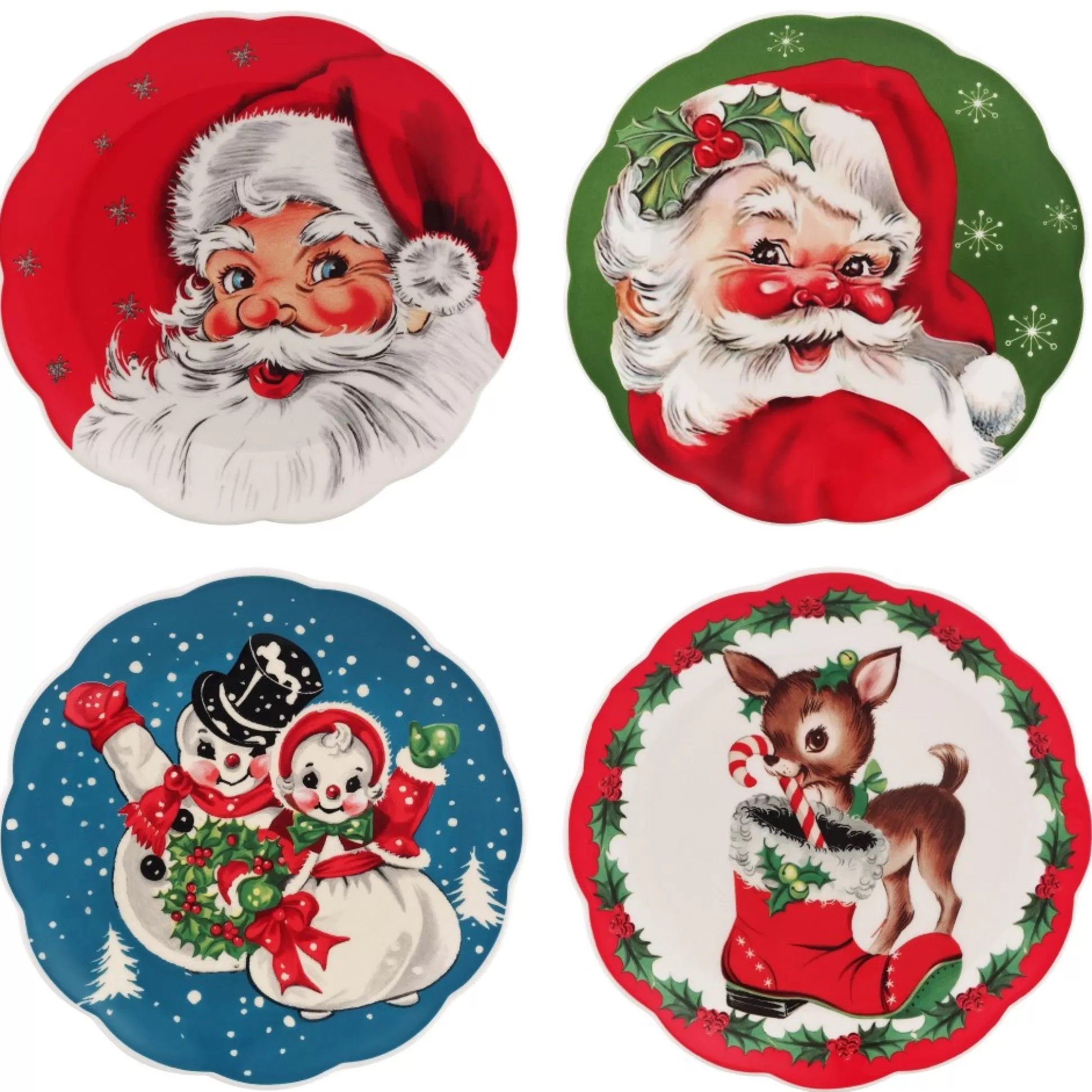 Online Mr. Christmas 8.5" Set Of 4 Nostalgic Ceramic Plates