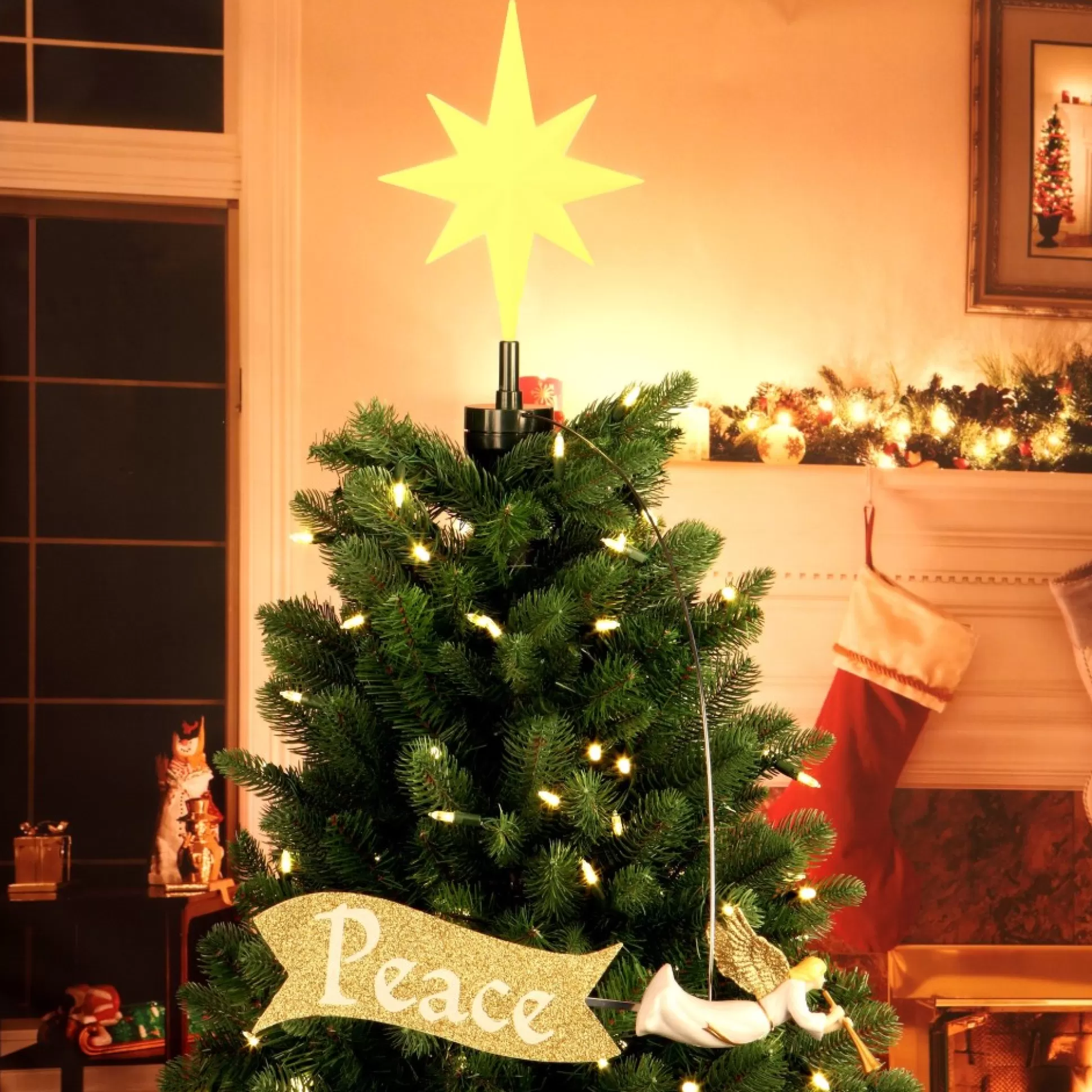 Online Mr. Christmas Animated Angel Tree Topper With Banner