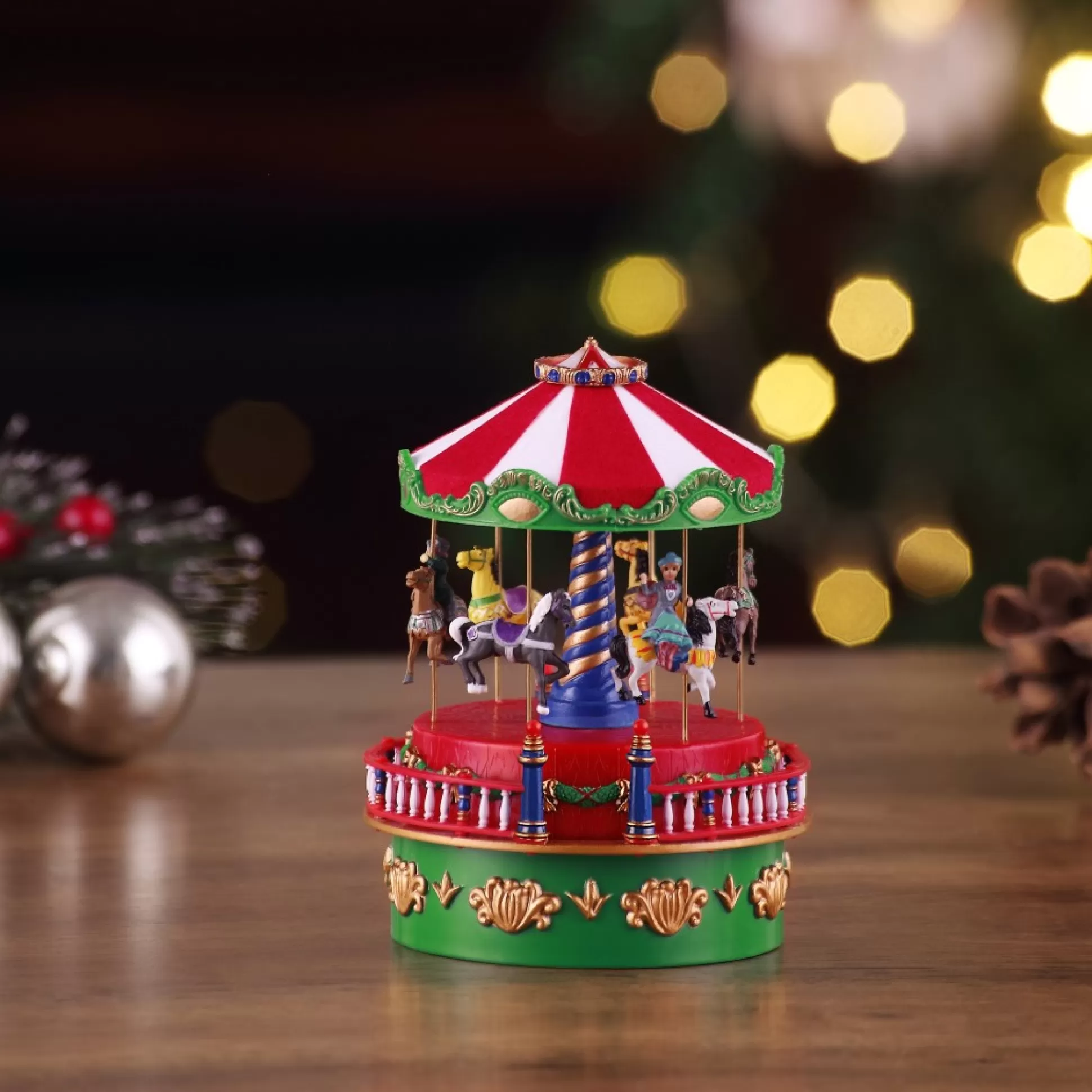 Fashion Mr. Christmas Mini Carnival Music Box - Carousel