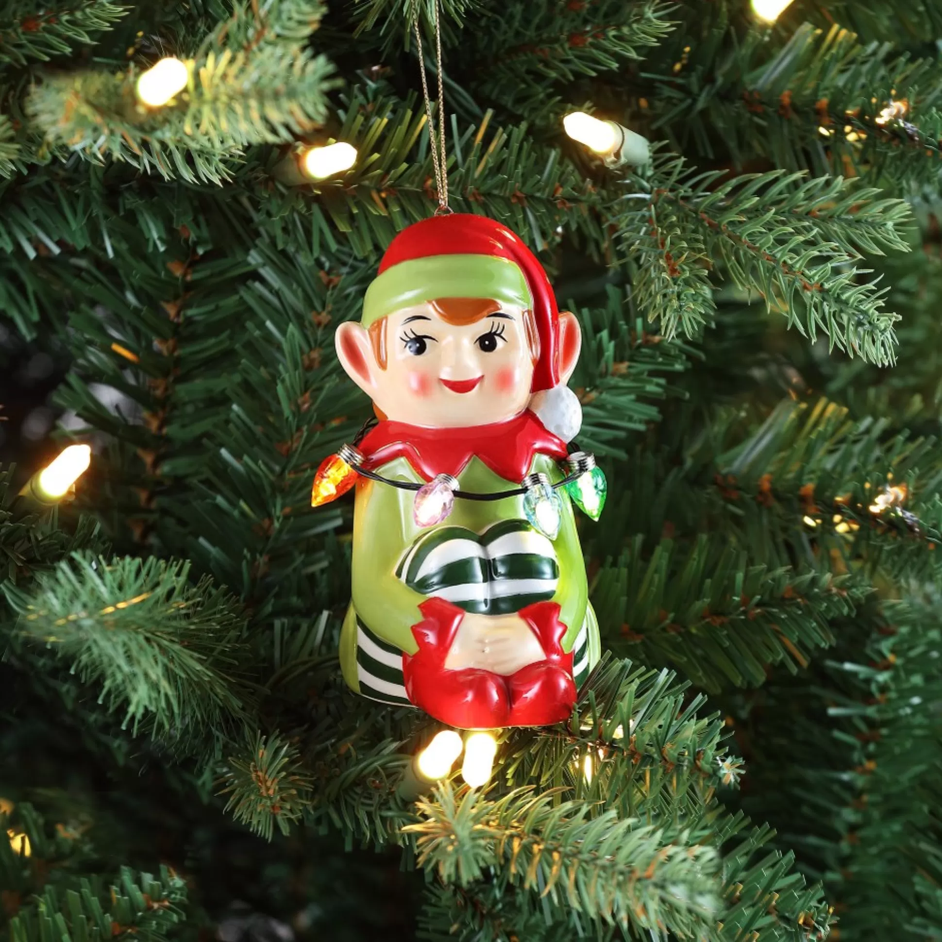 Store Mr. Christmas Mini Nostalgic Ceramic Figure - Elf