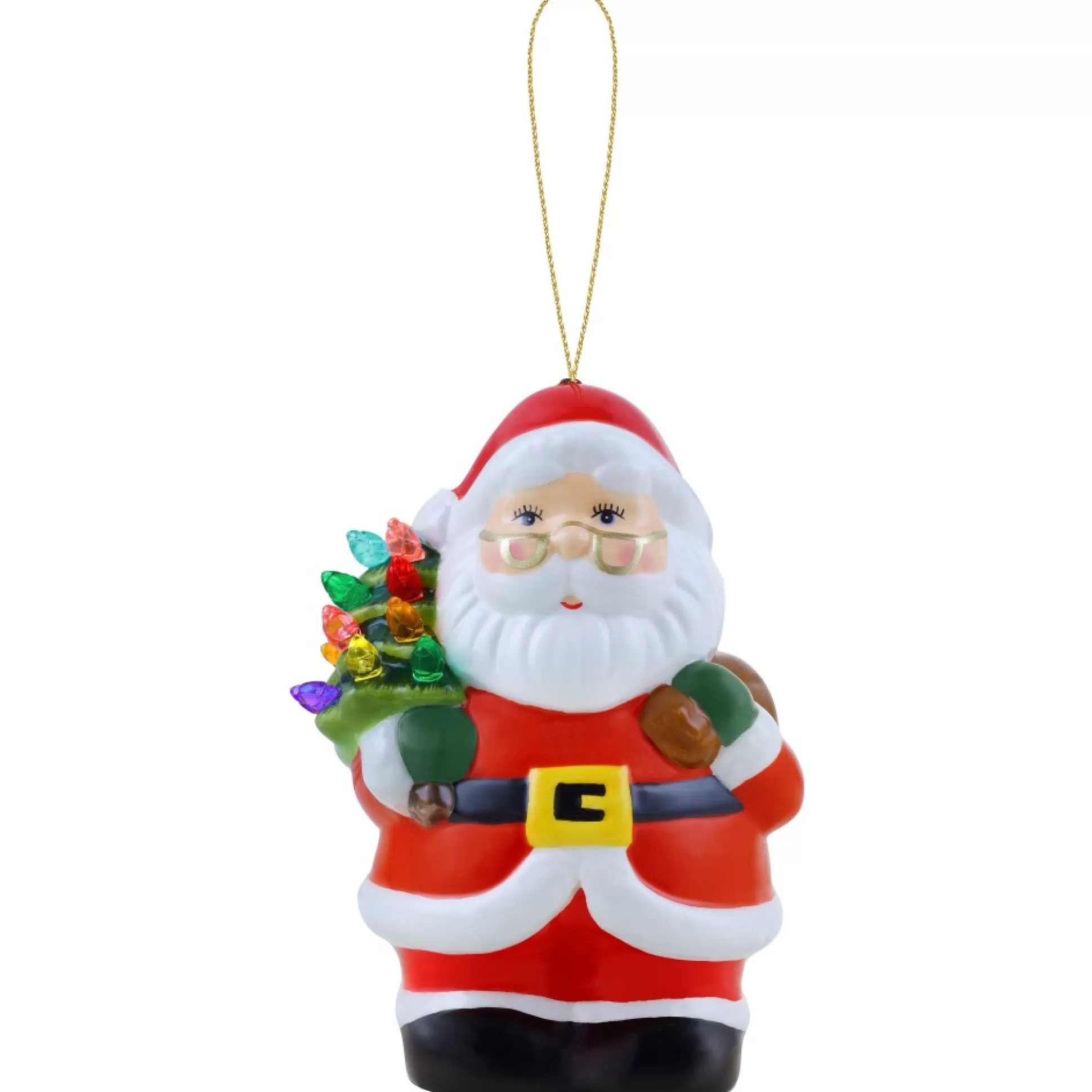 Store Mr. Christmas Mini Nostalgic Ceramic Figure - White Santa