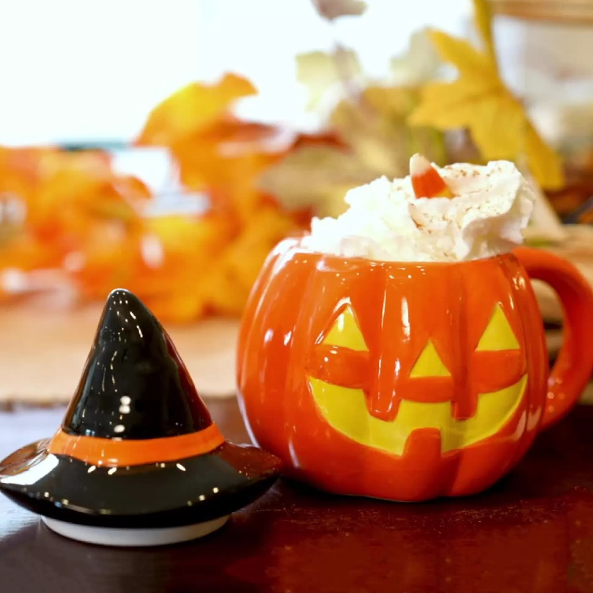 Best Sale Mr. Christmas Mr. Halloween Lidded Jack-O-Lantern Mug With Spoon