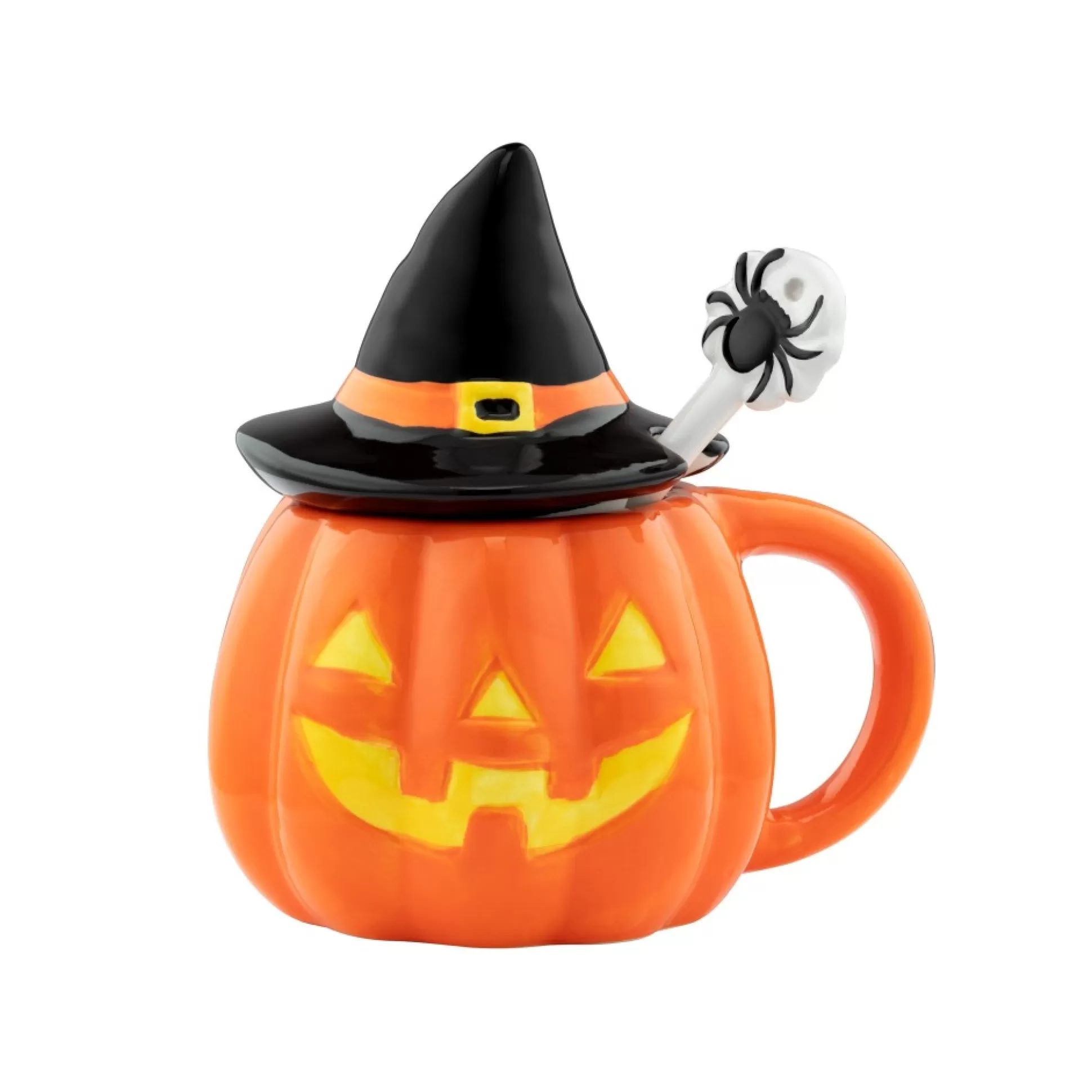 Best Sale Mr. Christmas Mr. Halloween Lidded Jack-O-Lantern Mug With Spoon