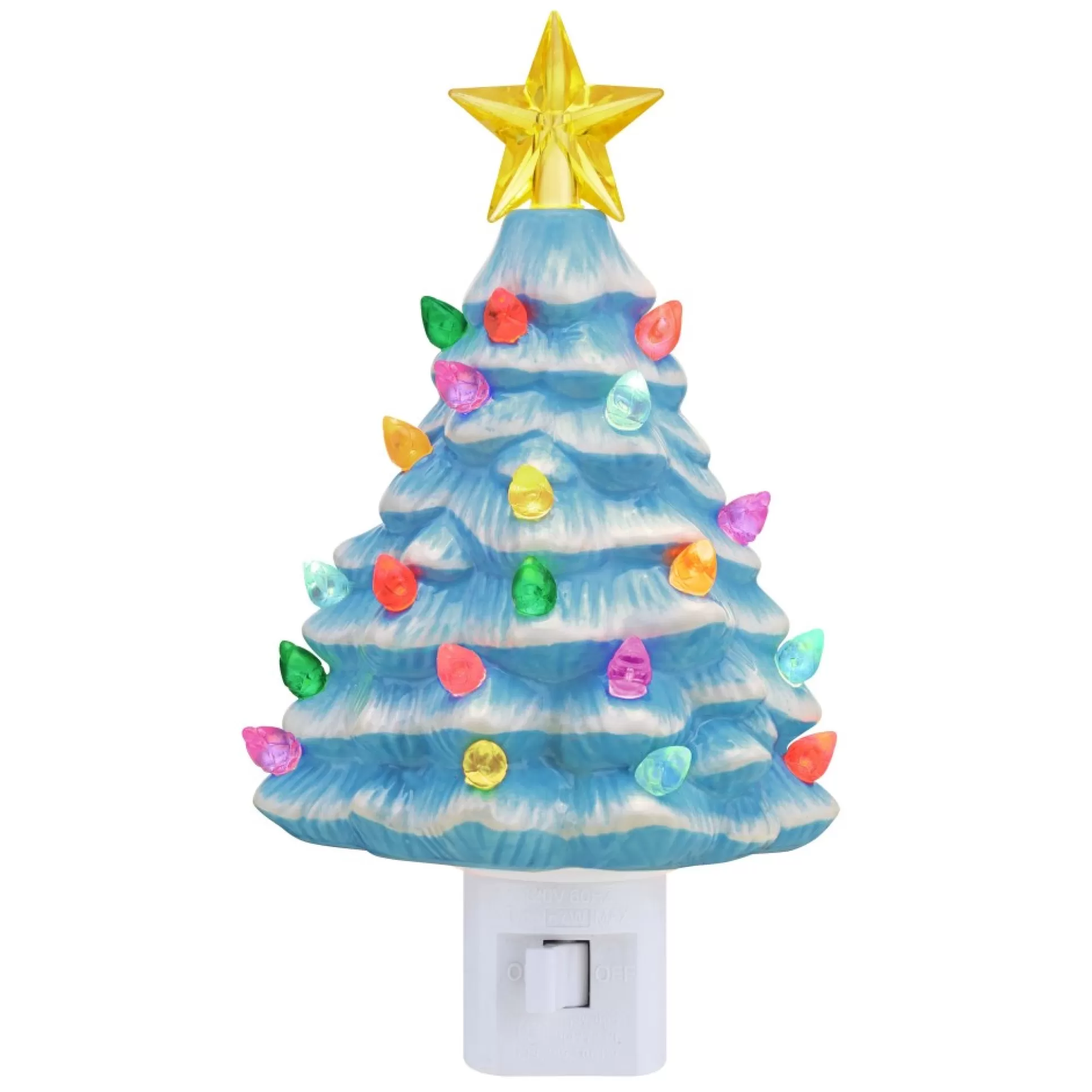 Outlet Mr. Christmas Nostalgic Ceramic Tree Nightlight - Blue