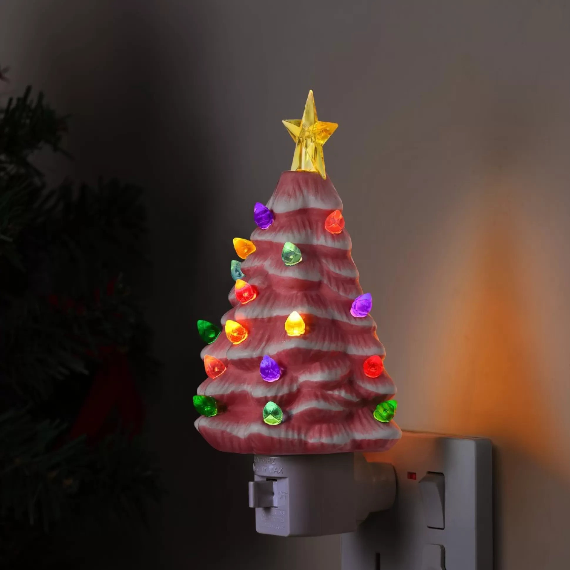 Sale Mr. Christmas Nostalgic Ceramic Tree Nightlight - Pink