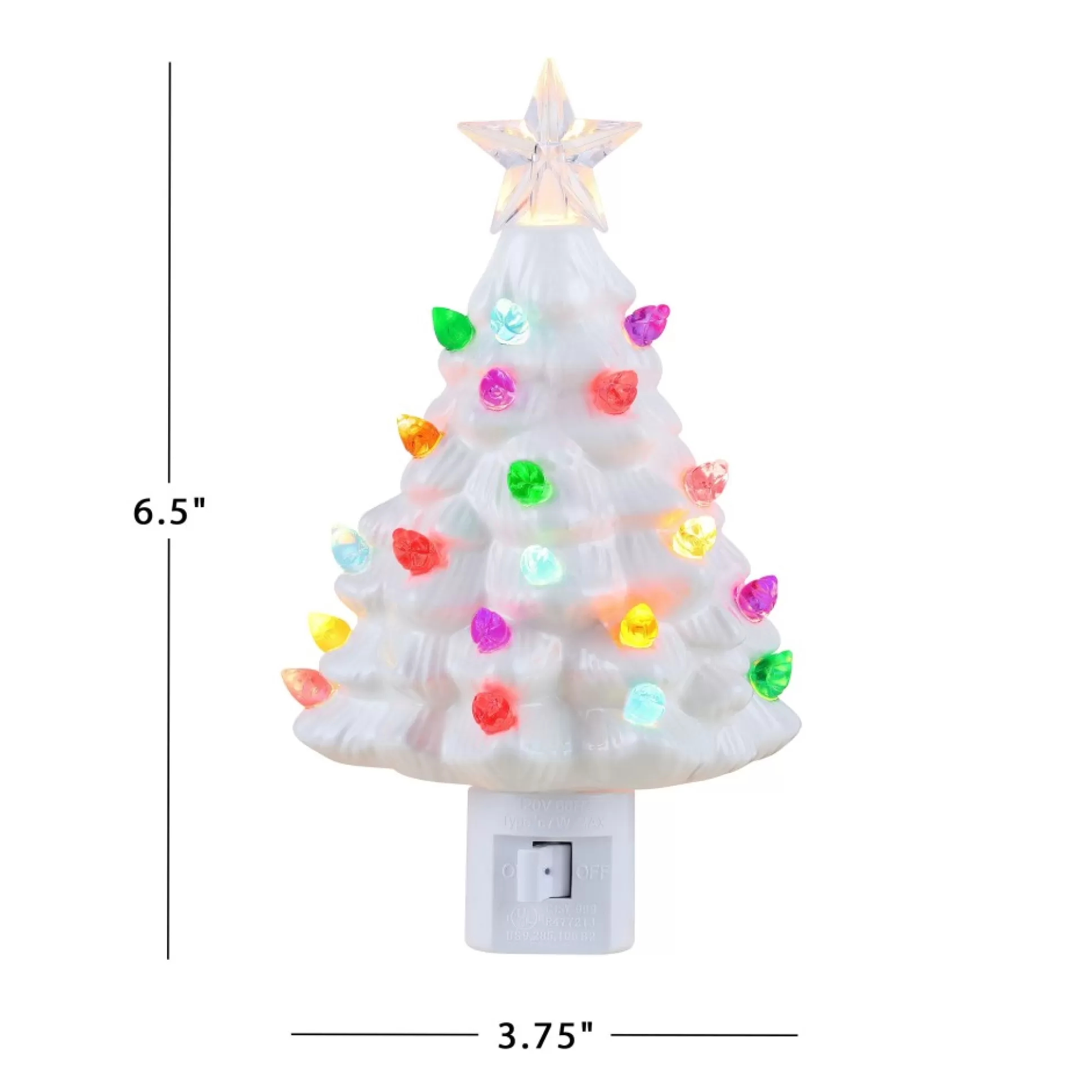 Cheap Mr. Christmas Nostalgic Ceramic Tree Nightlight - White
