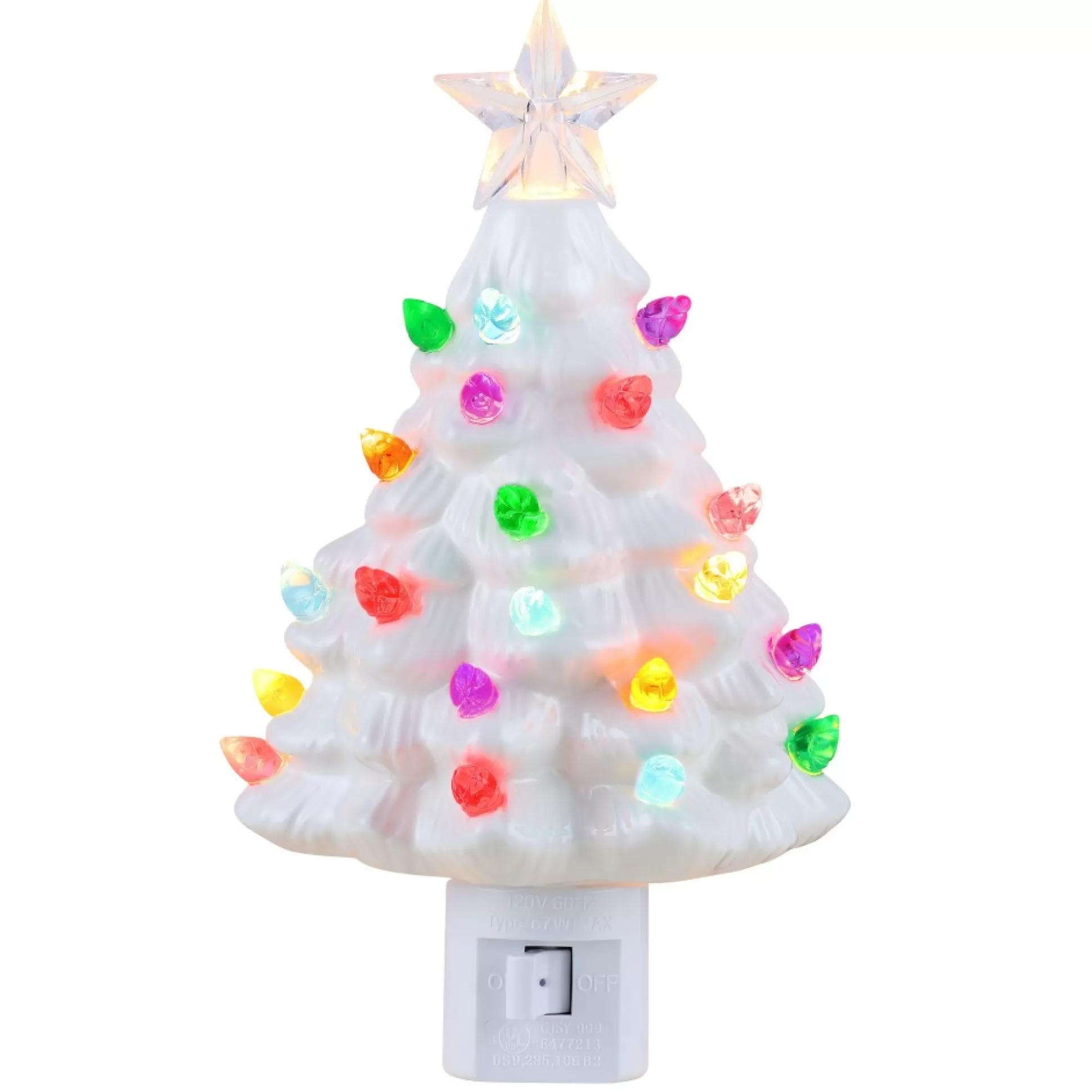 Cheap Mr. Christmas Nostalgic Ceramic Tree Nightlight - White