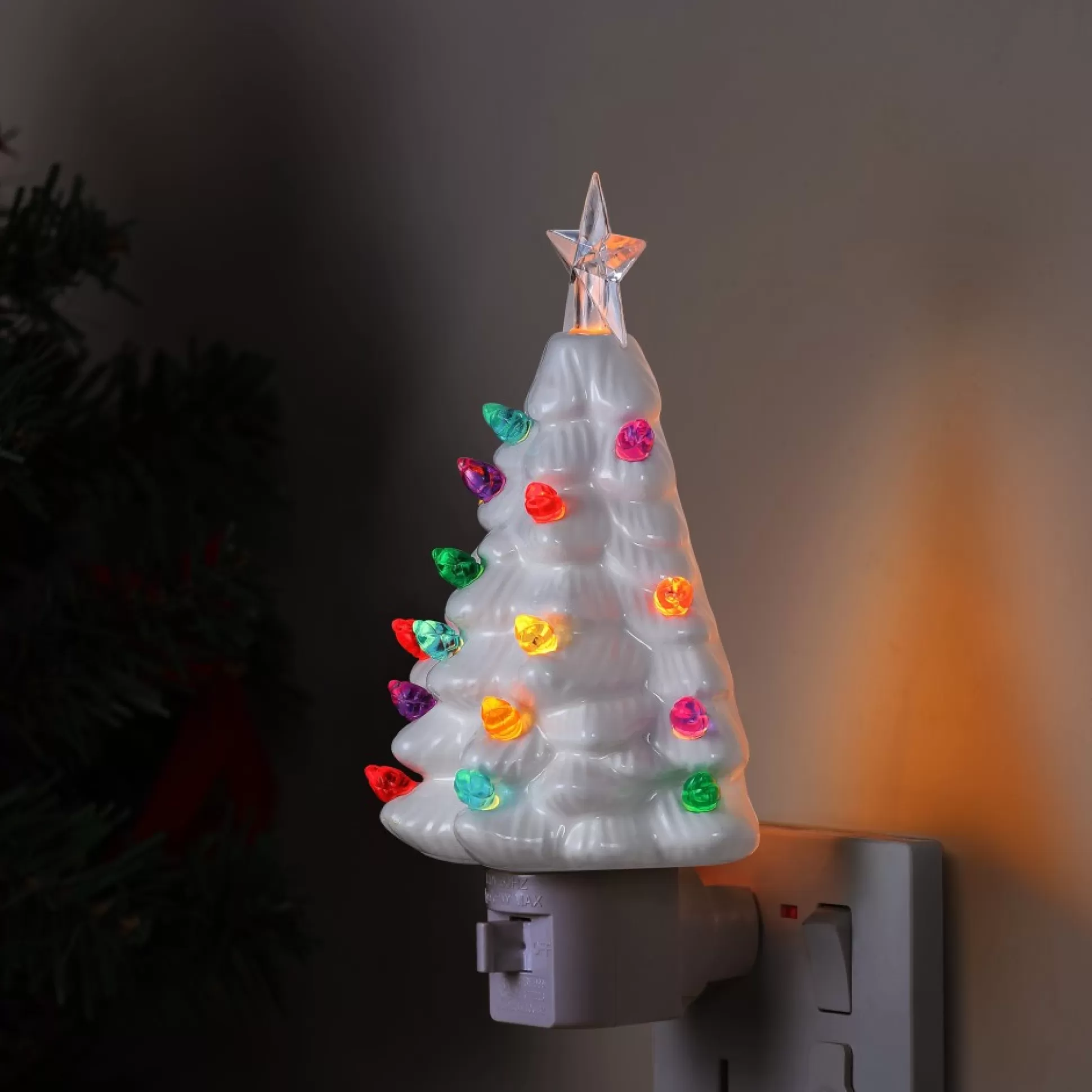 Cheap Mr. Christmas Set Of 2 Nostalgic Ceramic Tree Nightlights - White